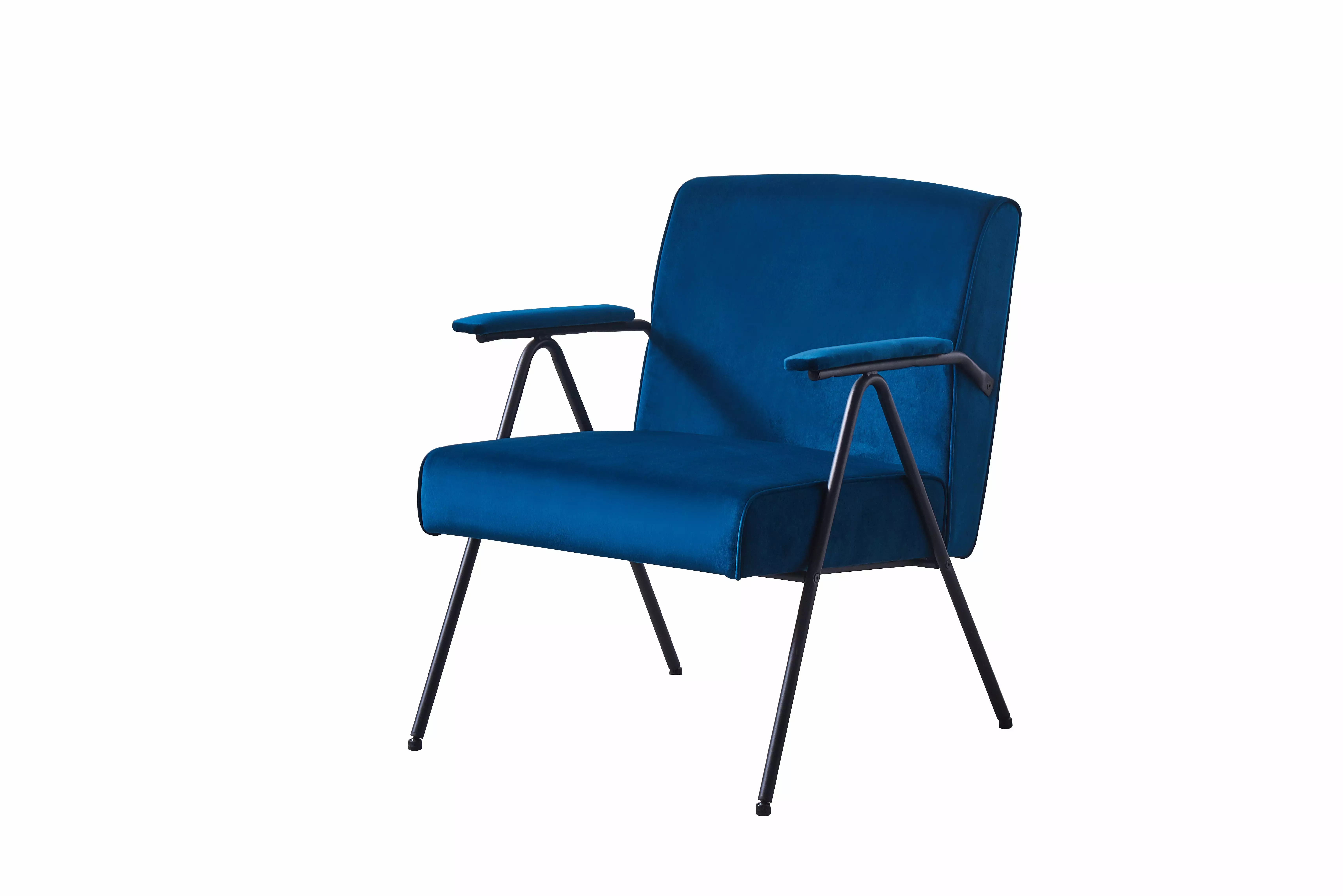 EEPHO Cloth Leisure Black Metal Frame Recliner Living Room and Bedroom Blue