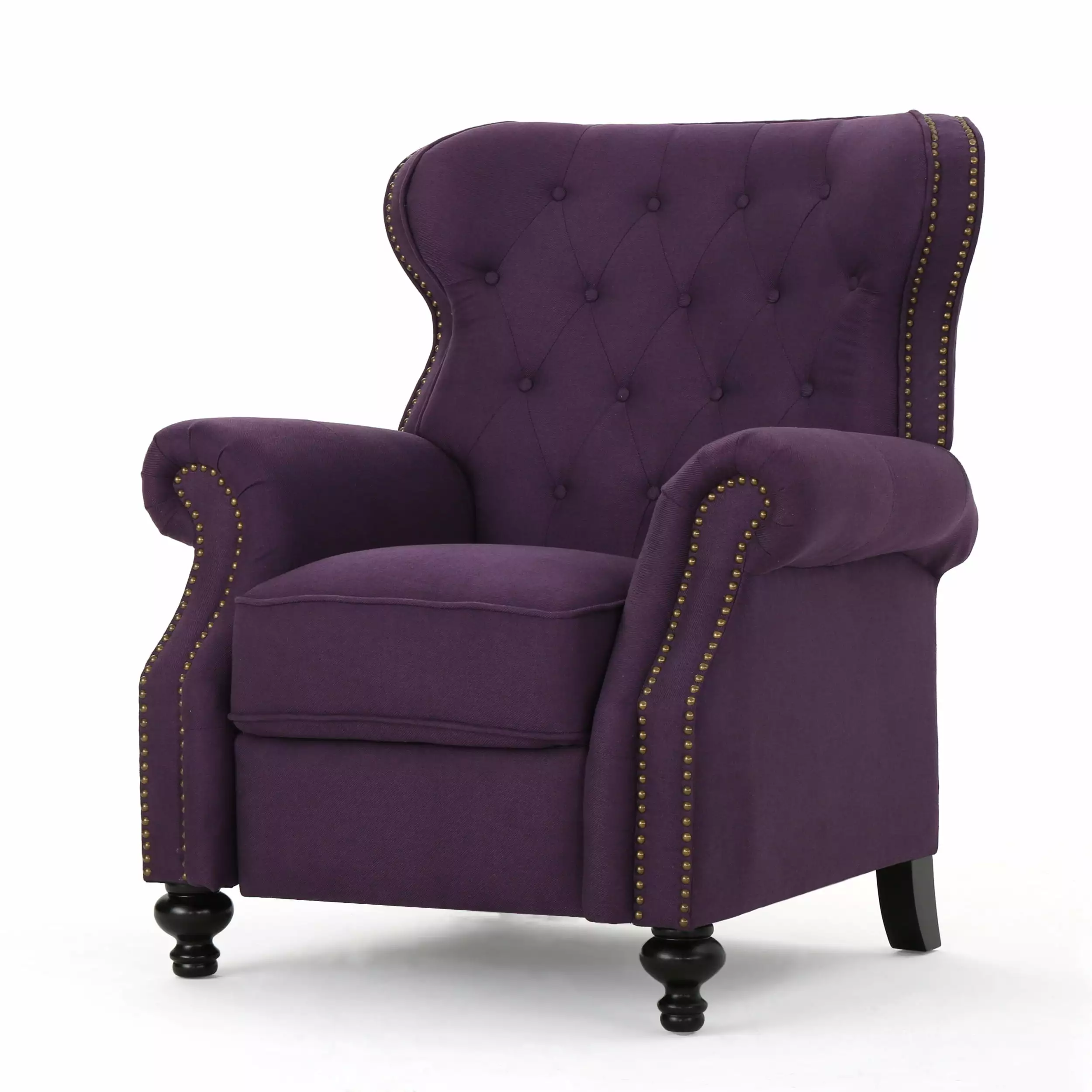 GDF Studio Waldo Tufted Fabric Recliner Plum GDFSTUDIO