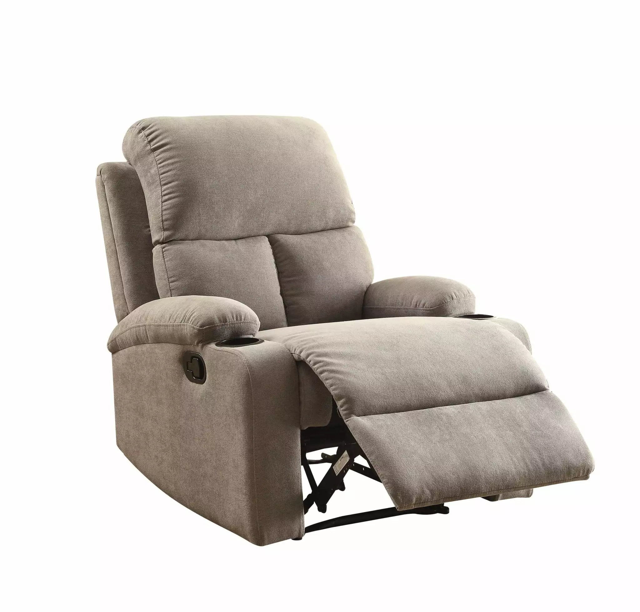 Home Roots Furniture 39 x 32 x 37 . Gray Linen Fabric Wood Frame Recliner HomeRoots