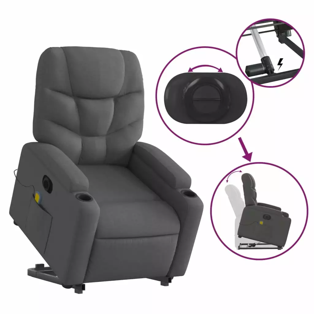Irfora Dark Fabric Recliner Chair 0313066c - Comfortable Living Room Recliner