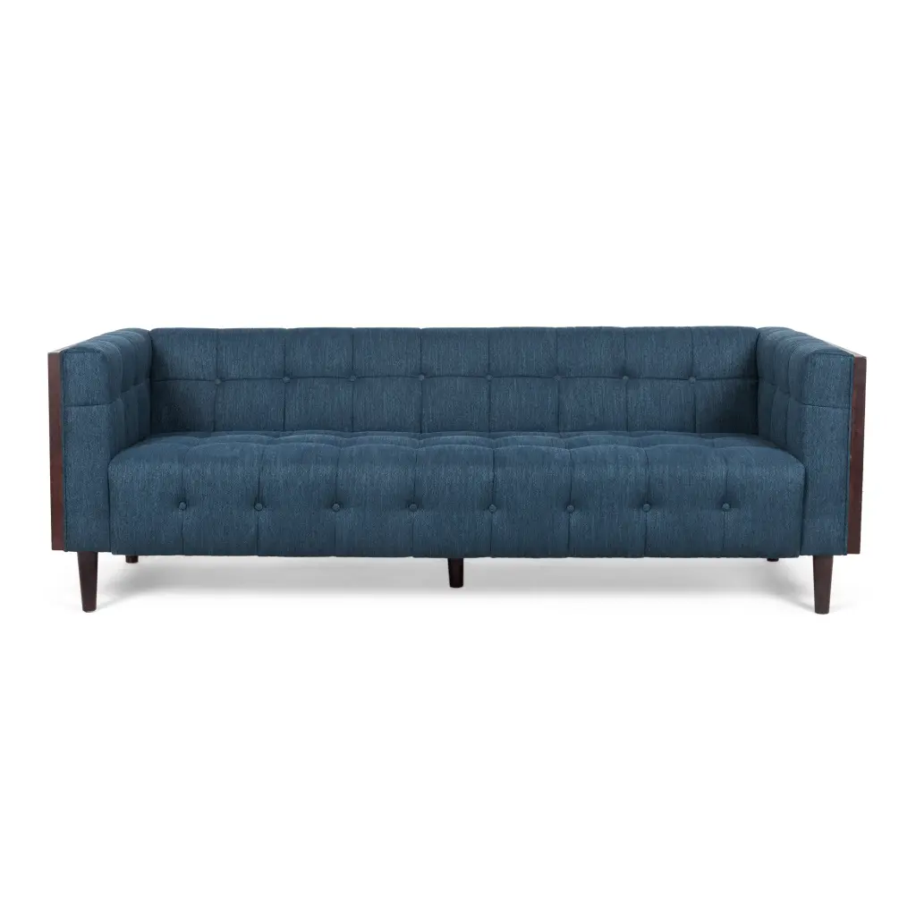 3 Seater Sofa Navy Blue Fabric Living Room nh-inmax