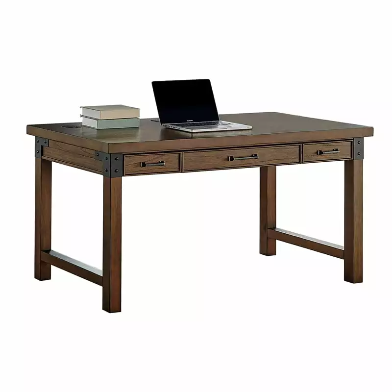 Bowery Hill Farmhouse Rustic Wood Writing Desk Writing Table Office Desk Brown