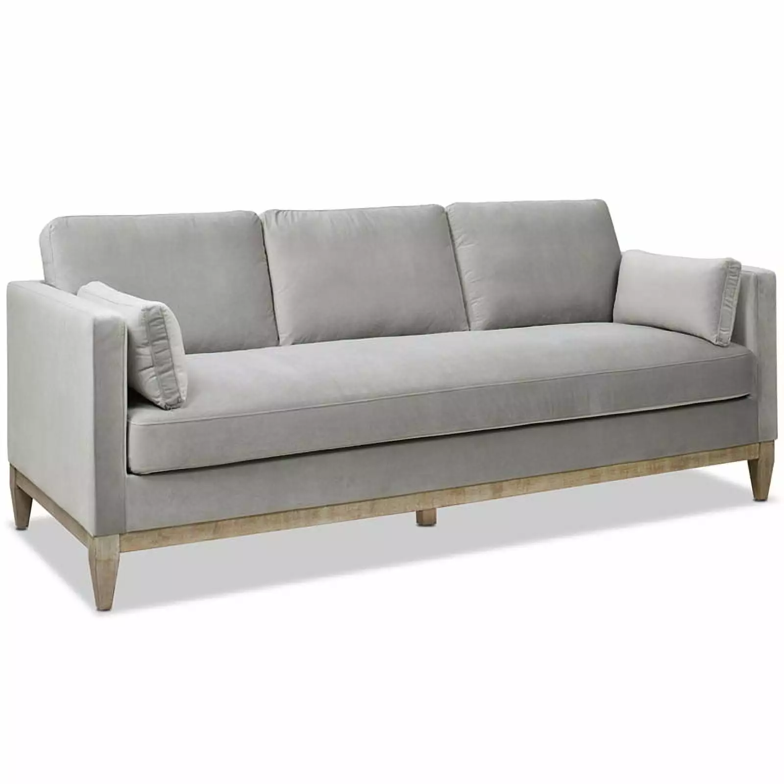 Pemberly Row Modern Contemporary 84 Farmhouse Sofa Opal Gray Upholstered Living Room Couch