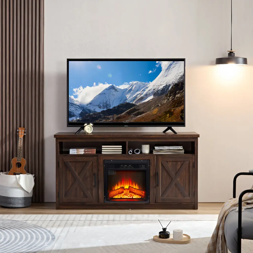 Farmhouse TV Media Stand Large Barn Style Home Entertainment Console rnb