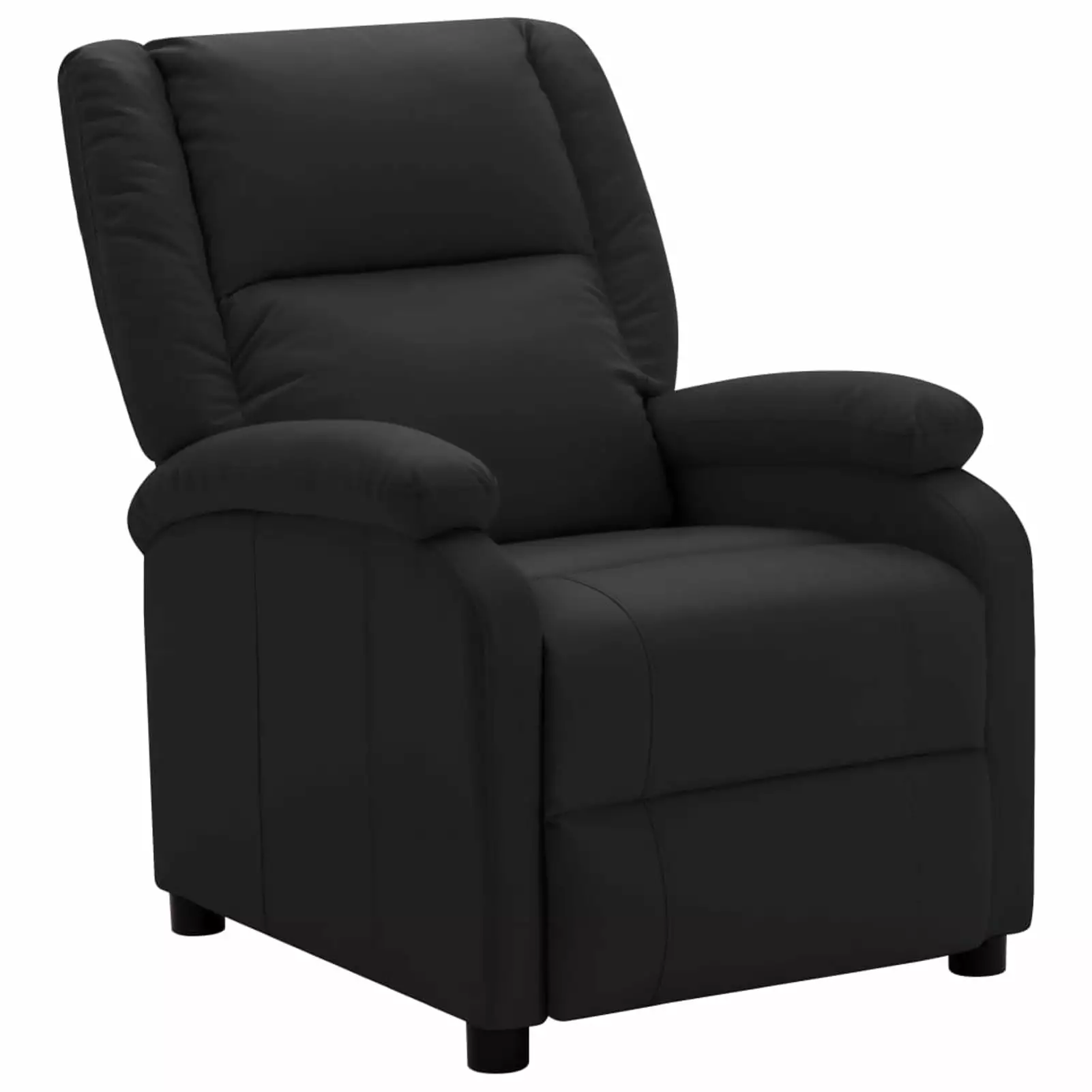 Carevas Recliner Black Faux Leather - Comfortable Push-Back Design