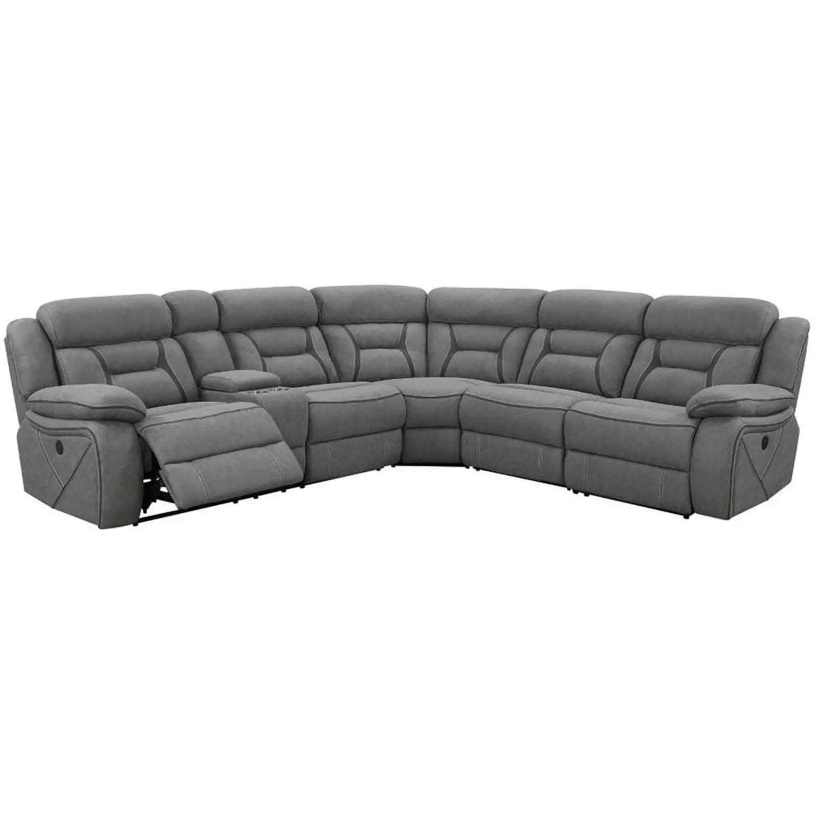 Stonecroft Furniture Cardinal Lane Faux Suede Sectional Gray Comfortable Lounge Sofa