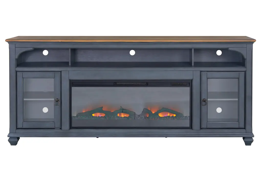 Americana 86 Inch Fireplace TV Stand TVs Up to 95 Inches Corduroy Brown bridgevine home