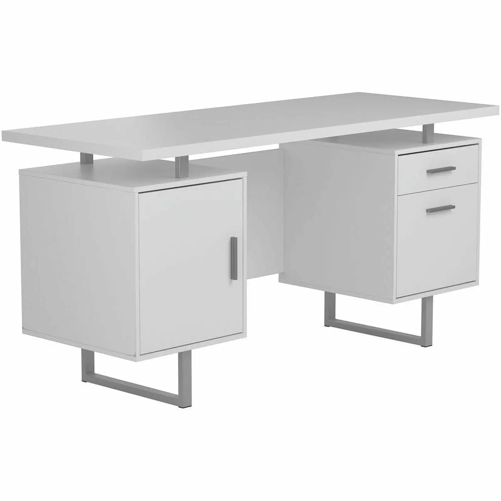 UrbanPro Traditional Floating Top Office Desk White Gloss Finish