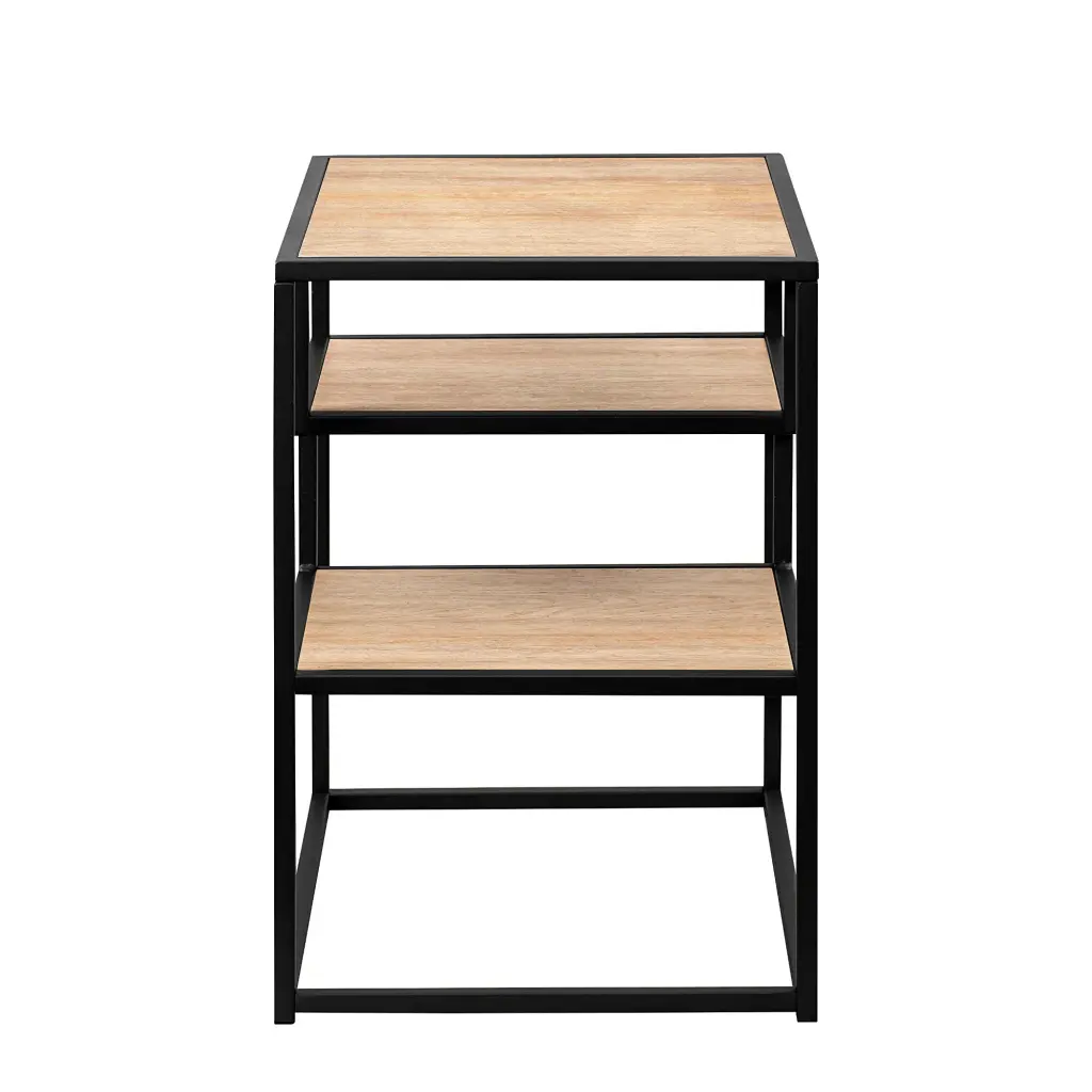 Modern Minimal Floating Shelf Side Table Coastal Oak Light Brown MDF walker edison