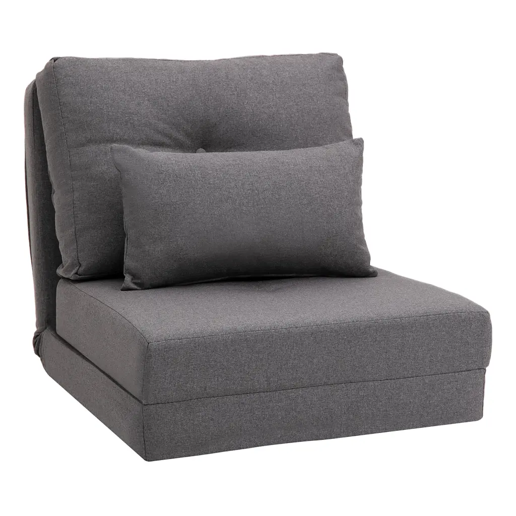 Homcom 2 1 Floor Lazy Sofa 5 Position Adjustable Backrest Dark Grey aosom business