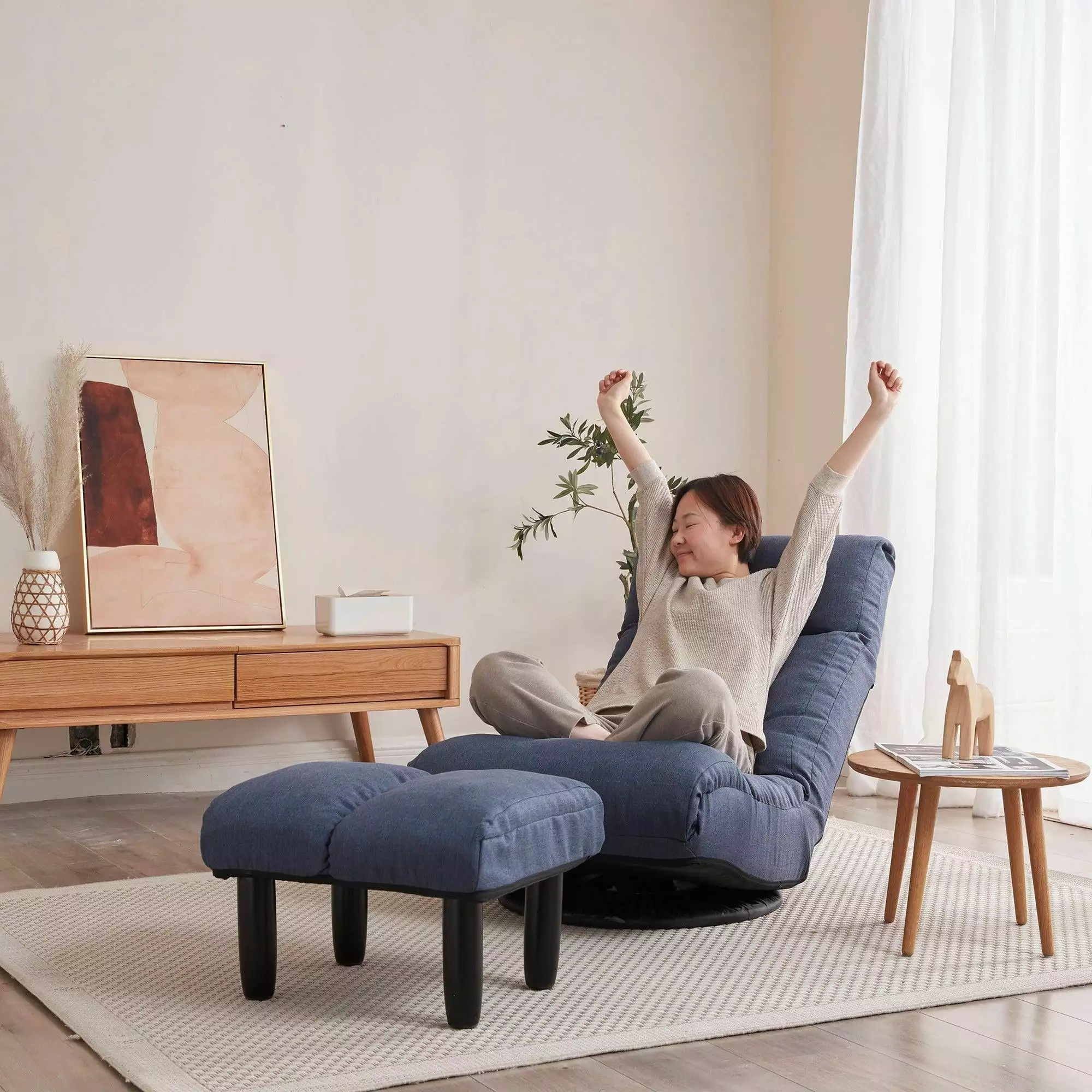 Living Pavilion Floor Chair Single Sofa Reclining Japanese Tatami Chair