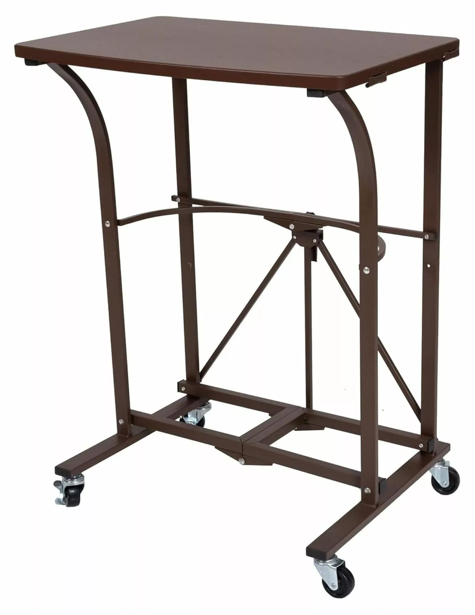 Wangc123 Vintage Bronze Foldable Small Computer Desk Wheels Office and Gaming