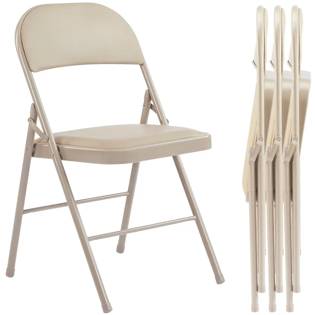 Folding Chair 2 Pack Leather Padded Robust Metal Folding Chairs w2201