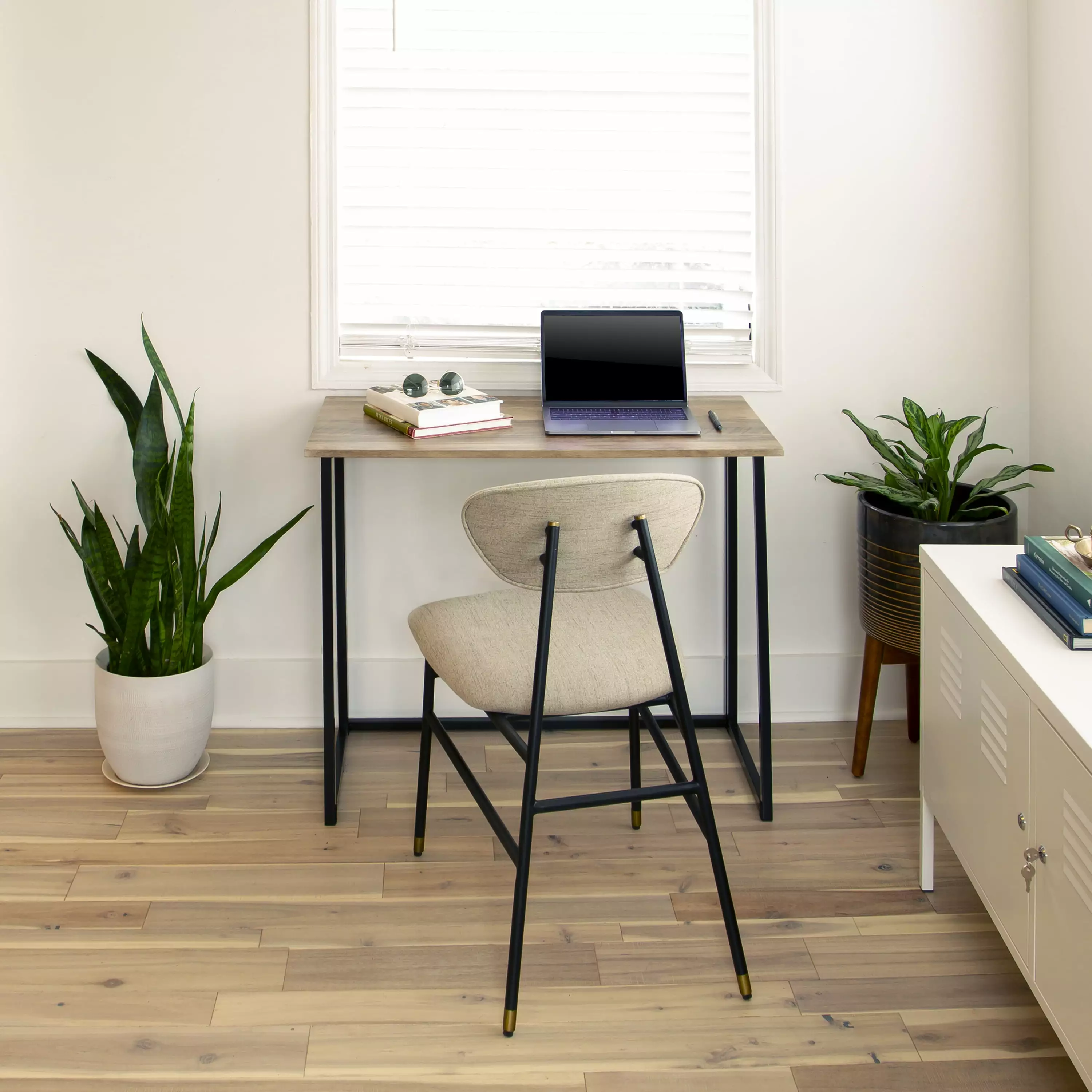 Emma + Oliver Small 36 Rustic Natural Folding Computer Desk Home Office Laptop
