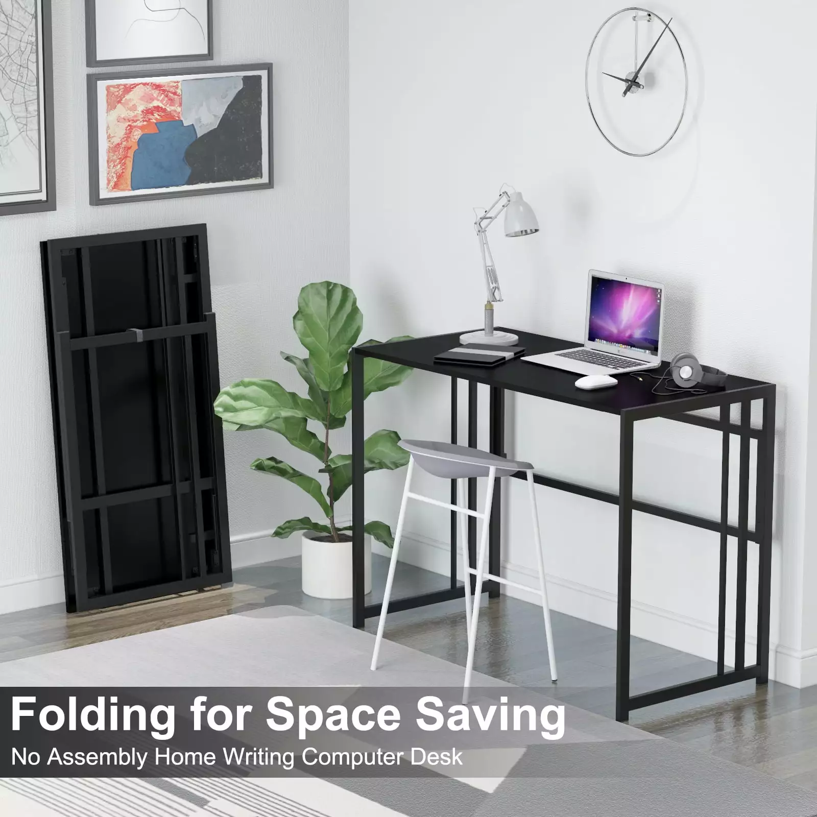 GEZEN Foldable Computer Desk PC Laptop Writing Table Home Office Space Saving
