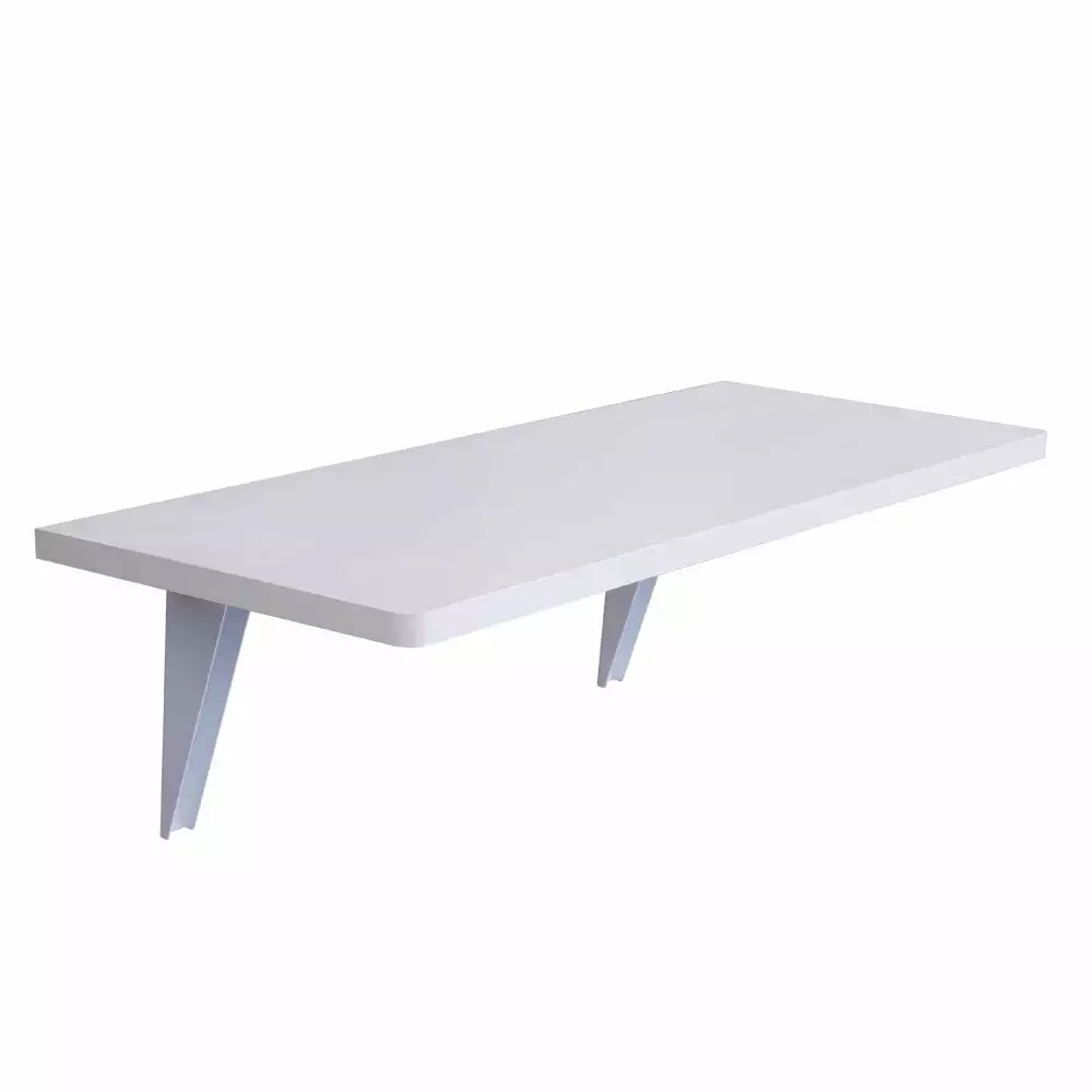 Gzxs White Wall Mounted Floating Folding Desk Drop Leaf Table Home Office