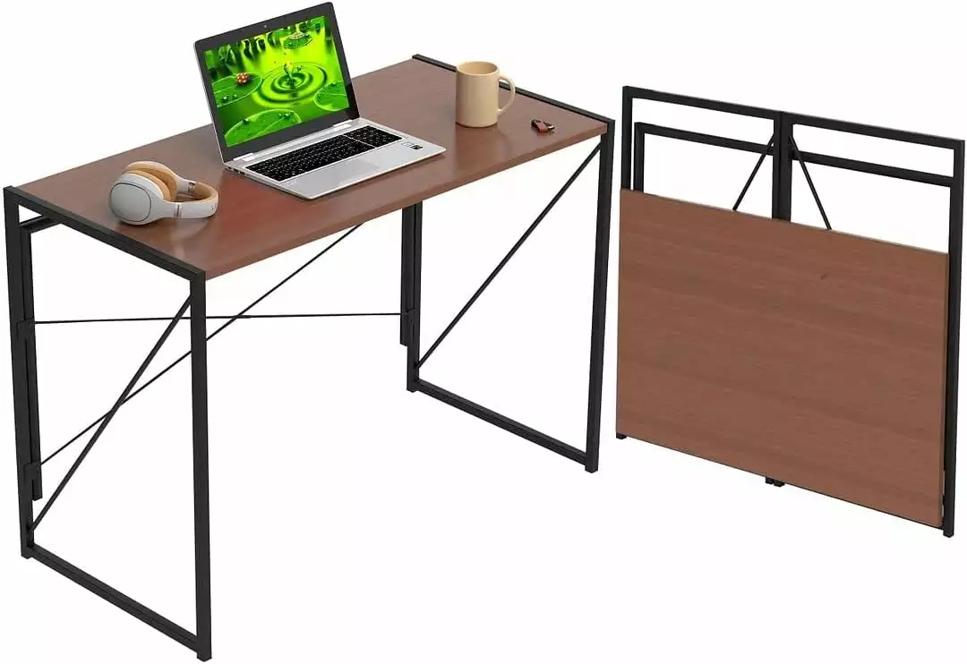Halter Folding Desk 39 Brown Modern Computer Table Adults and Young Adults