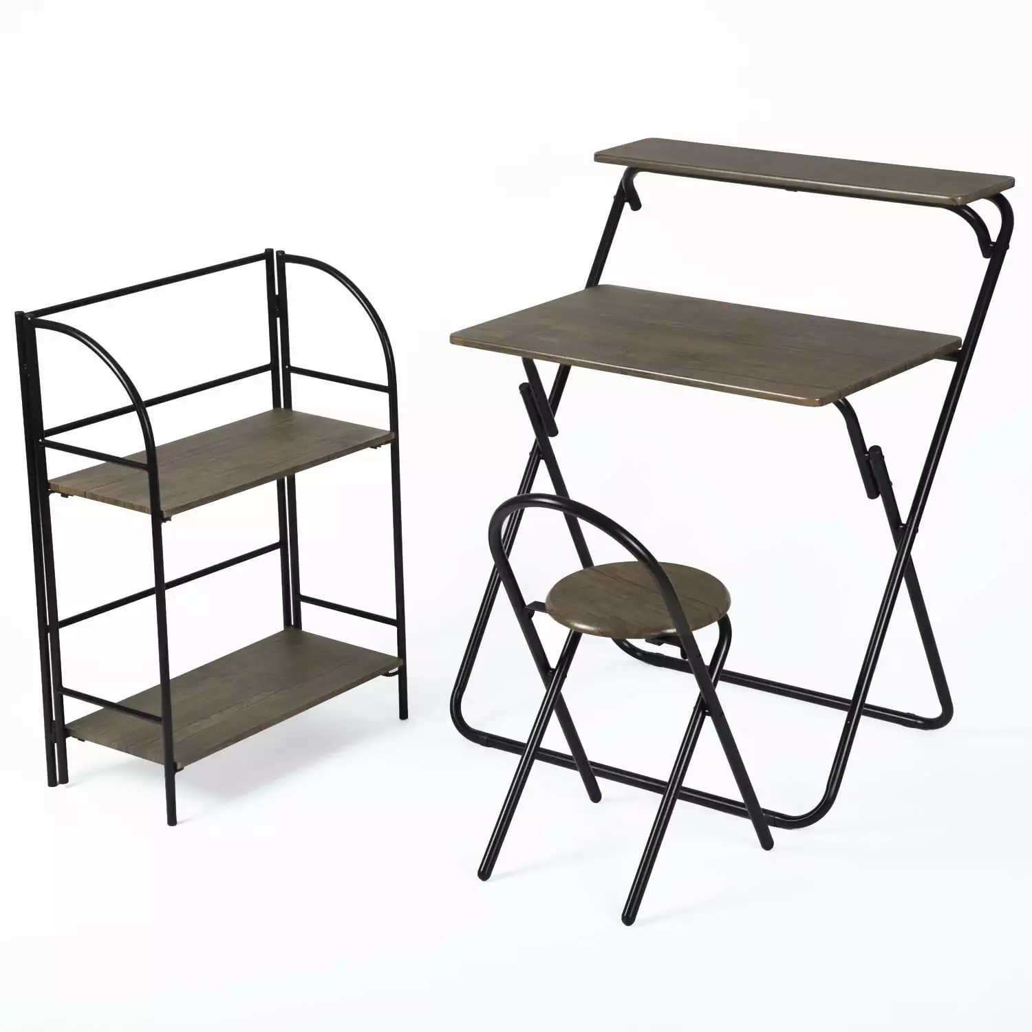Homy Casa Contemporary 3-Piece 38.9 Inch Height Folding Desk Set Students and Adults