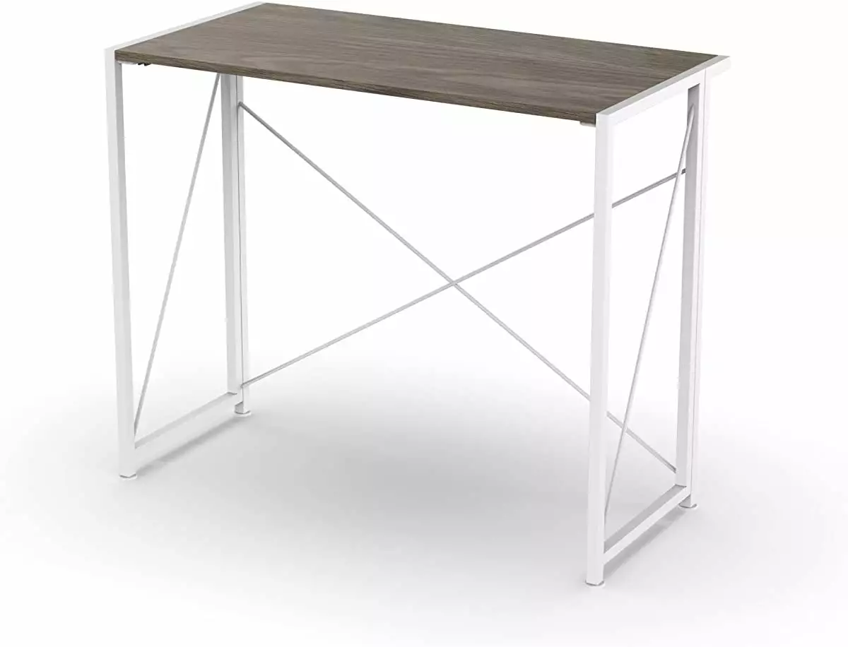 Urban Shop Wood Folding Desk White Small Spaces