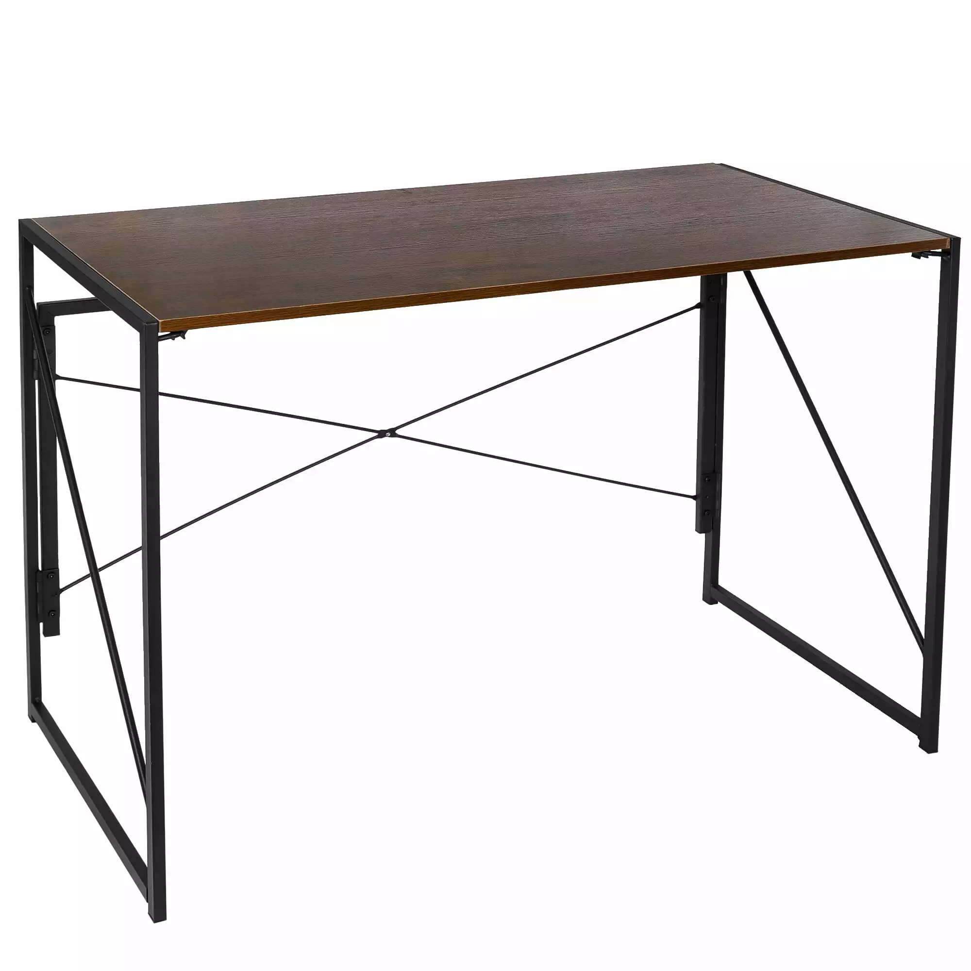ZenSports 39-inch Folding Computer Desk Modern Sturdy Writing Study Desk Brown