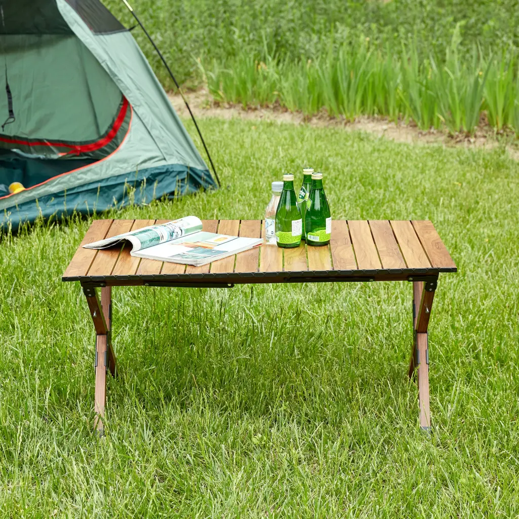 Featherweight Aluminum Roll Up Rectangular Folding Outdoor Table rnb