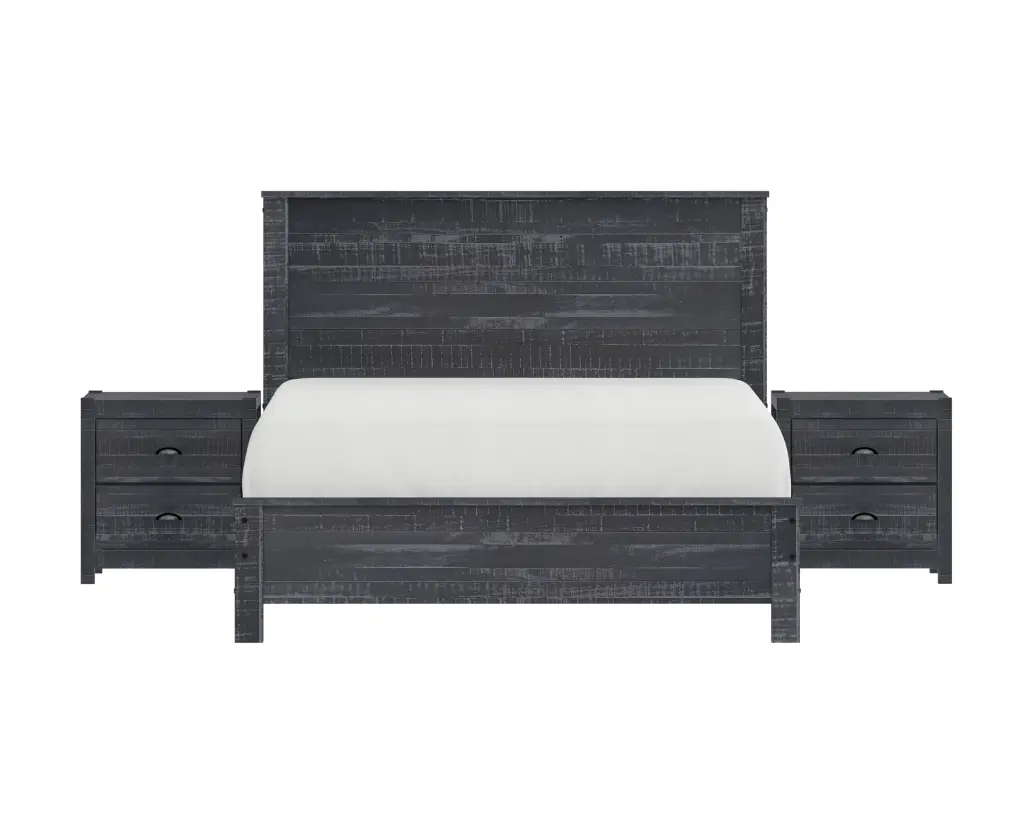 Albany 3 Piece Full Bed Set Heavy Duty Solid Wood Full Size Bed Frame brazil sustainable solid wood furniture