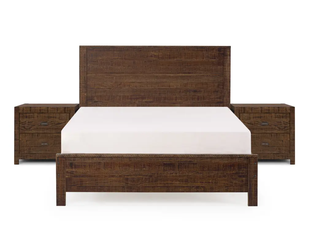 Albany 3 Piece Full Bed Set Solid Wood Bed Frame Heavy Duty brazil sustainable solid wood furniture