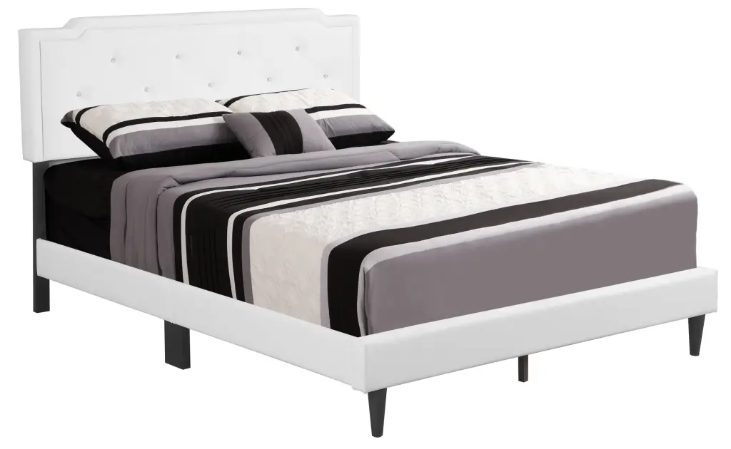 Deb G1118 Full Bed All One Box White Foam PU Platform Bed glory furniture