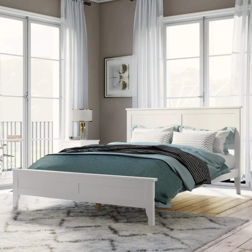 Modern White Solid Wood Full Platform Bed Old SKU WF283524AAK bed best