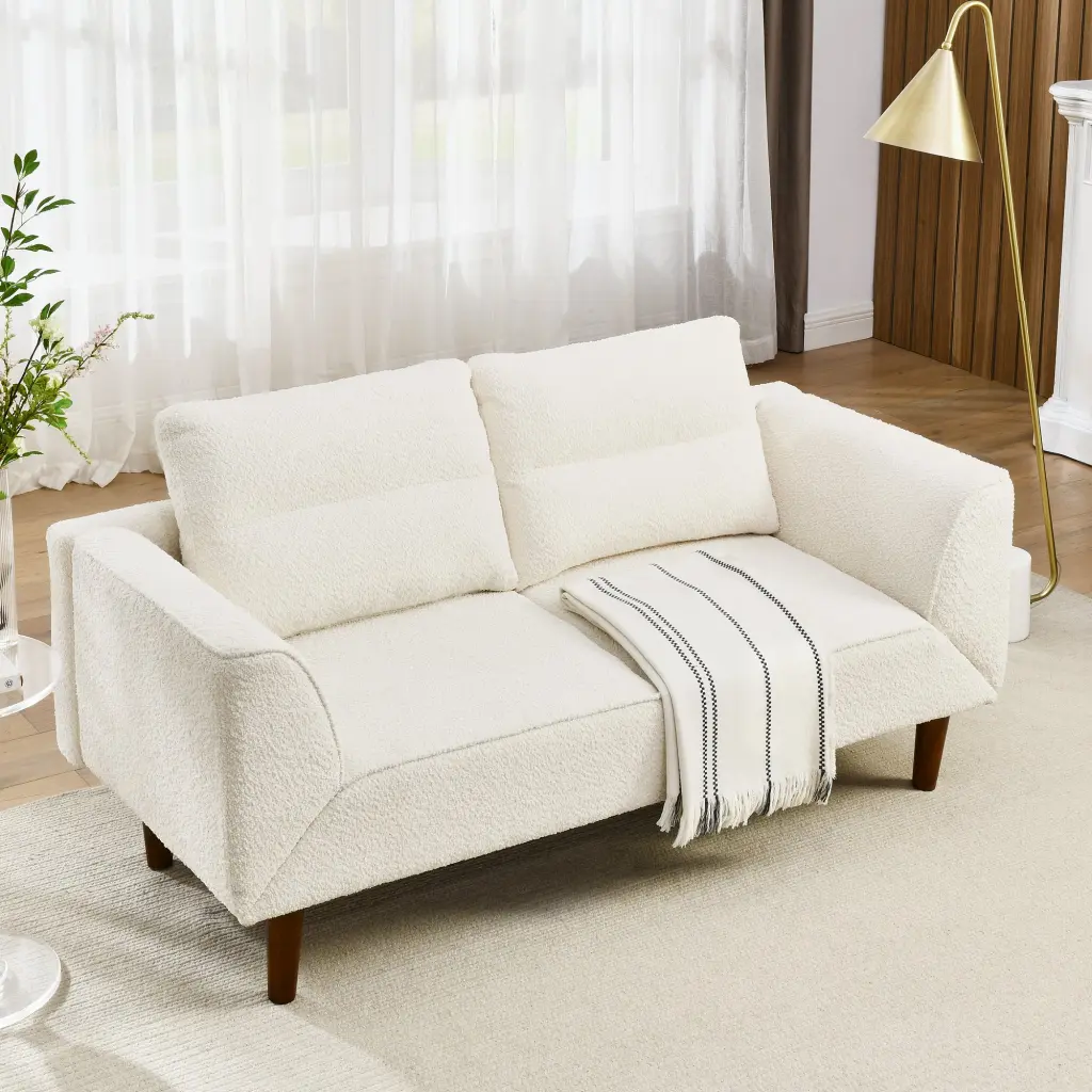 Convertible Futon Sofa Bed Adjustable Loveseat Sleeper Small Spaces chuangyuan smart home