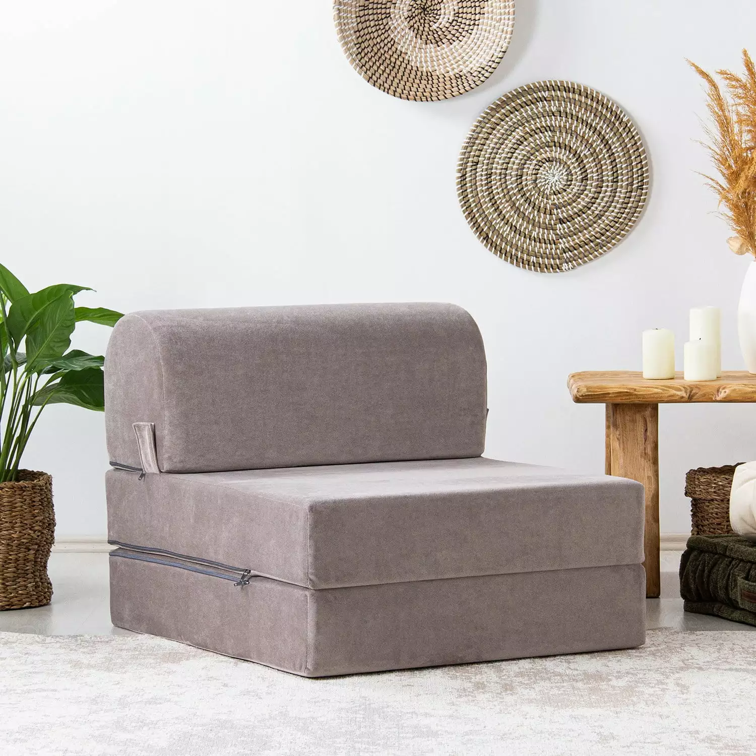 Salida-Magic Light Grey 1-Seat Convertible Sofa Bed Space Saving Furniture