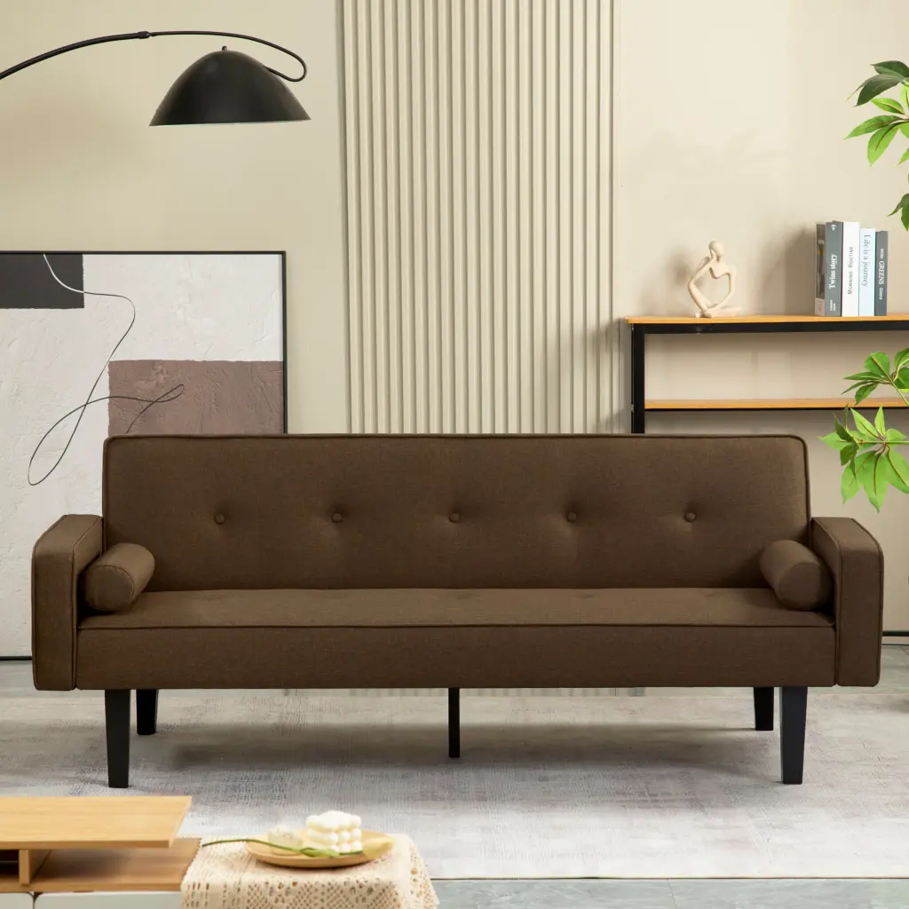 Futon Sofa Bed Convertible Couch Bed Armrests Modern Living Room shunxin smart home