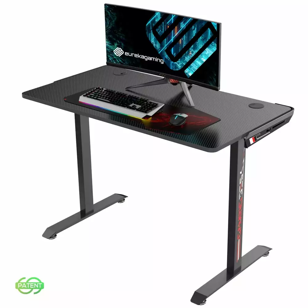 Eureka Ergonomic I1-S 43.3 Inch T-Shaped Small Home Office PC Gaming Computer Desk Black