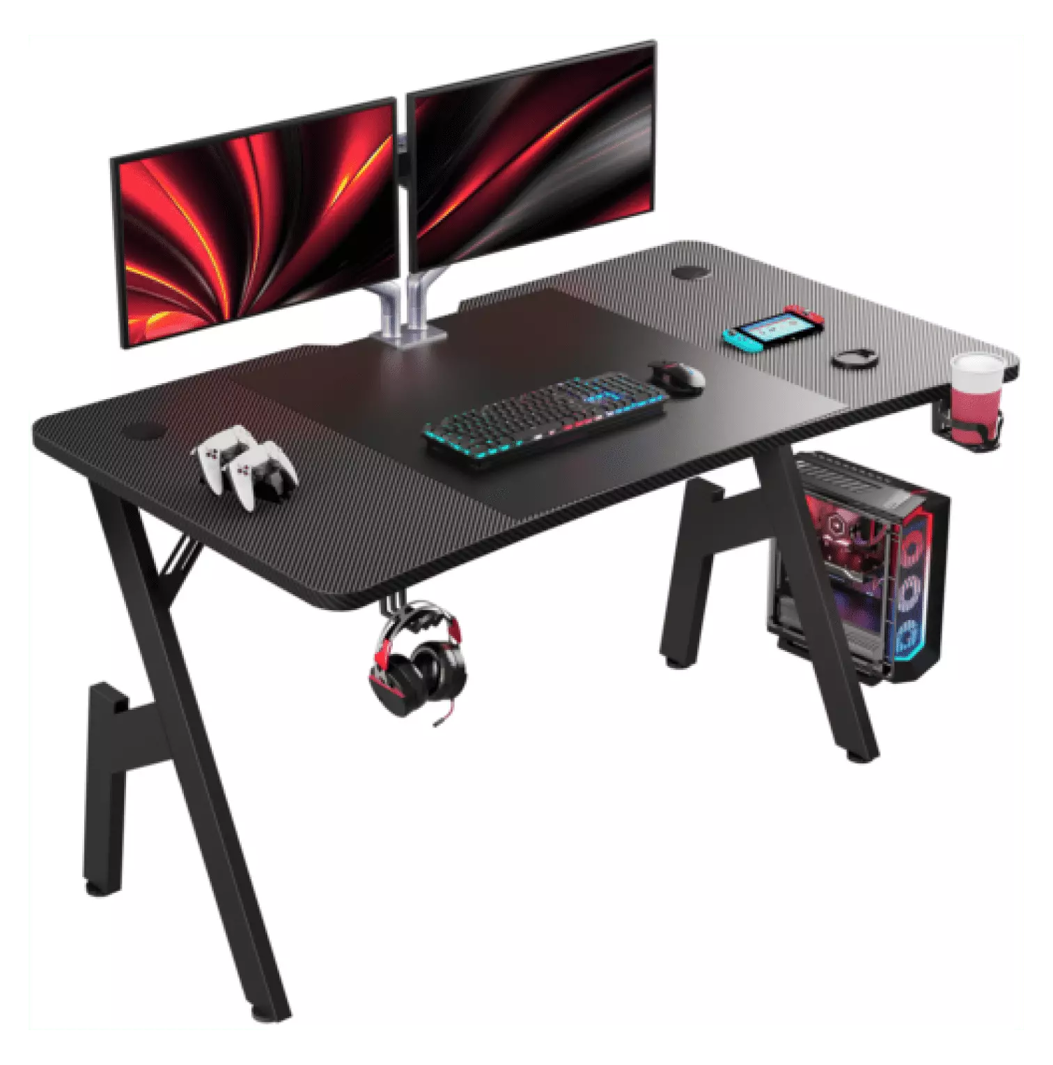 FENG20 47/63 Inch Ergonomics Gaming Desk Gamers and Home Office