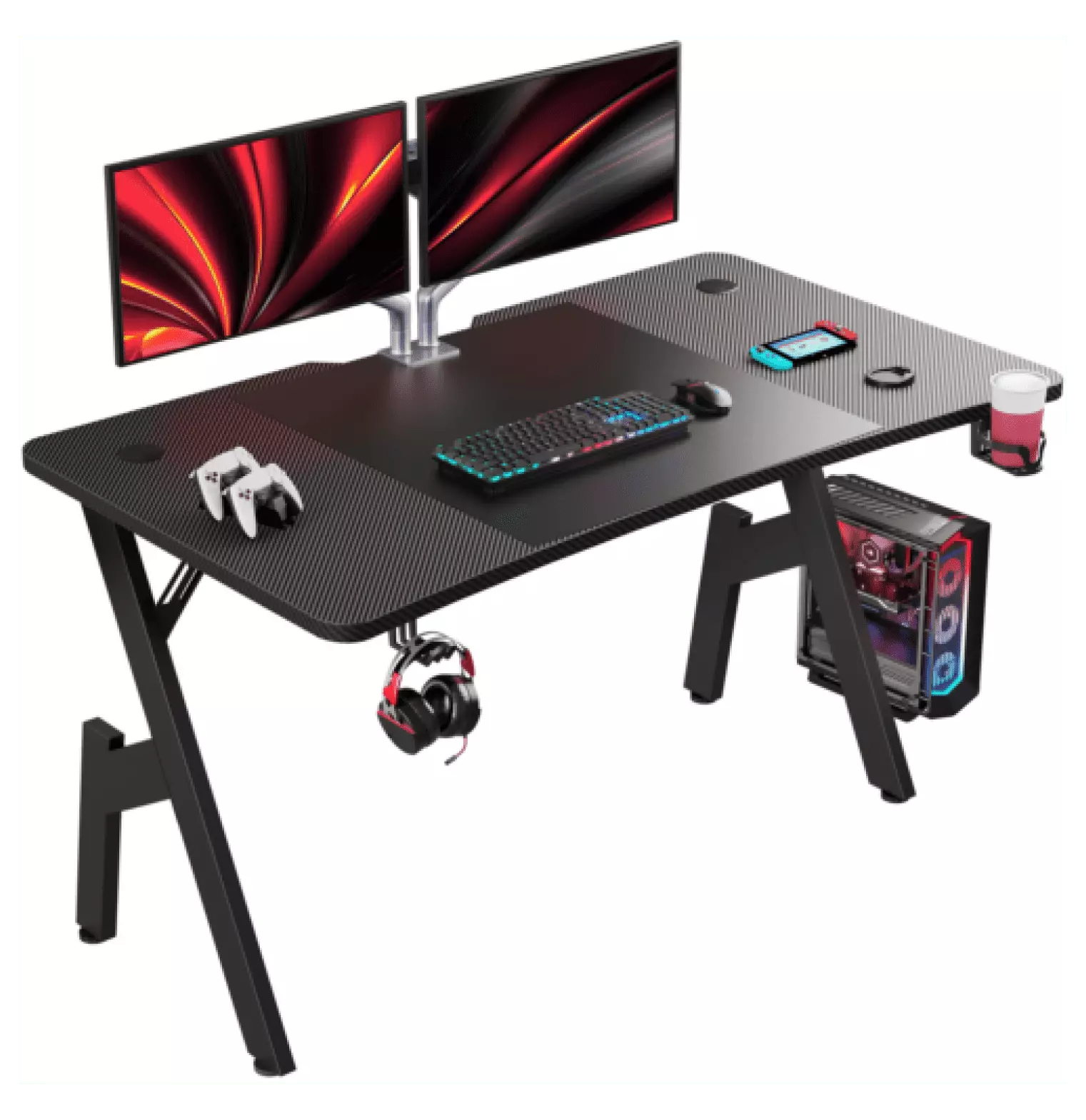 FENG20 47/63 Inch Ergonomics Gaming Desk Gamers and Home Office