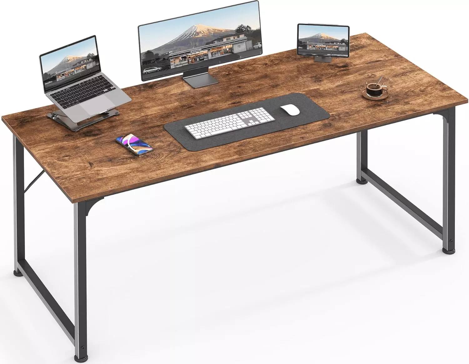 55 Inch Computer Desk Game Desk Home Office Desk Simple Modern Style Metal Frame FHWMdhfa