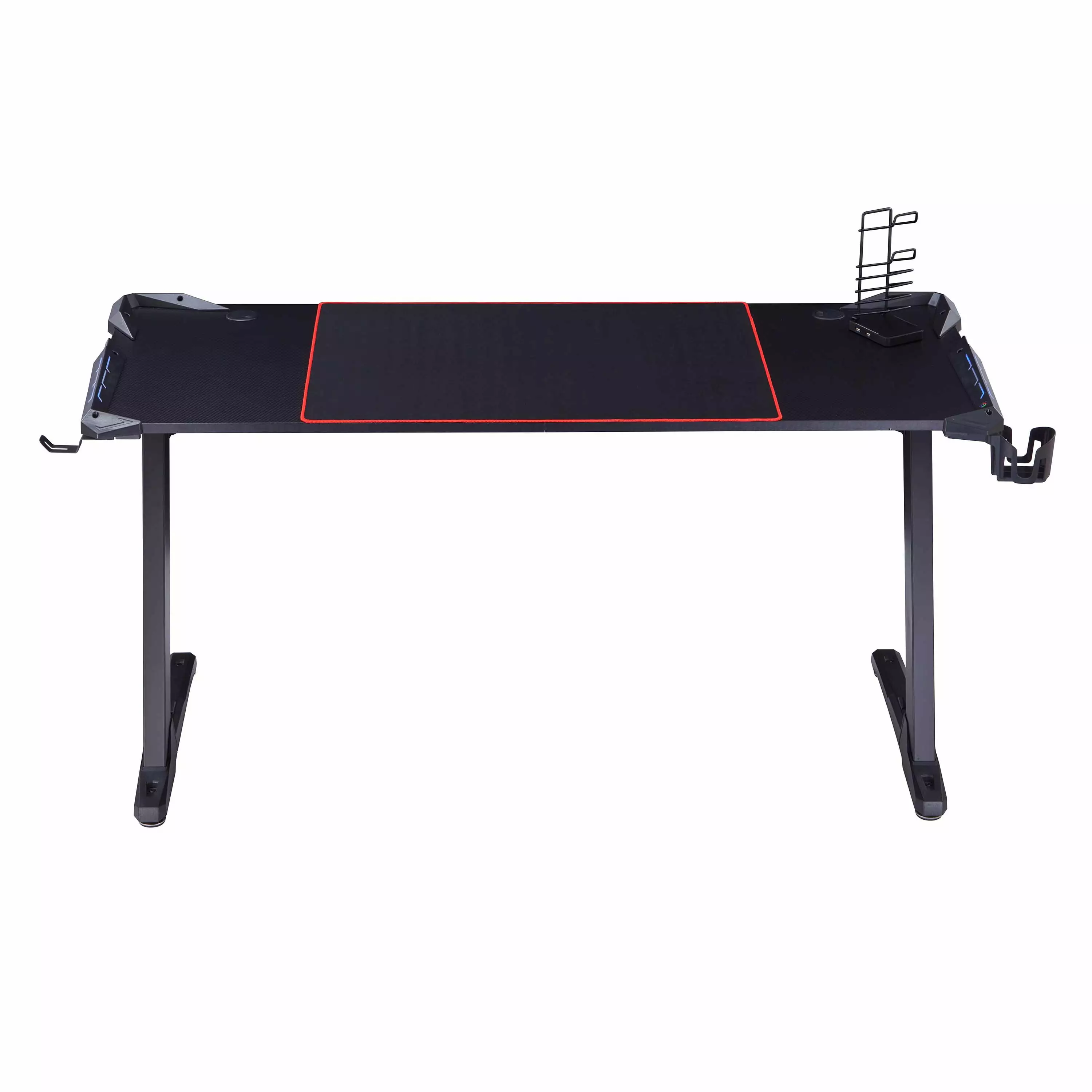 Furniture America Mond Black Metal Gaming Desk Built- Outlets