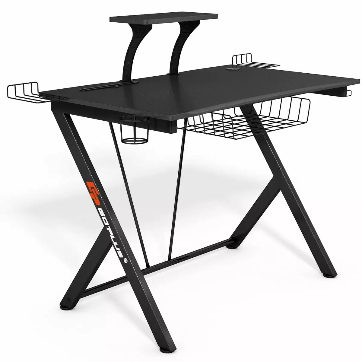 Gymax Gaming Desk Computer Desk PC Table Headphone Hook & Cup Holder