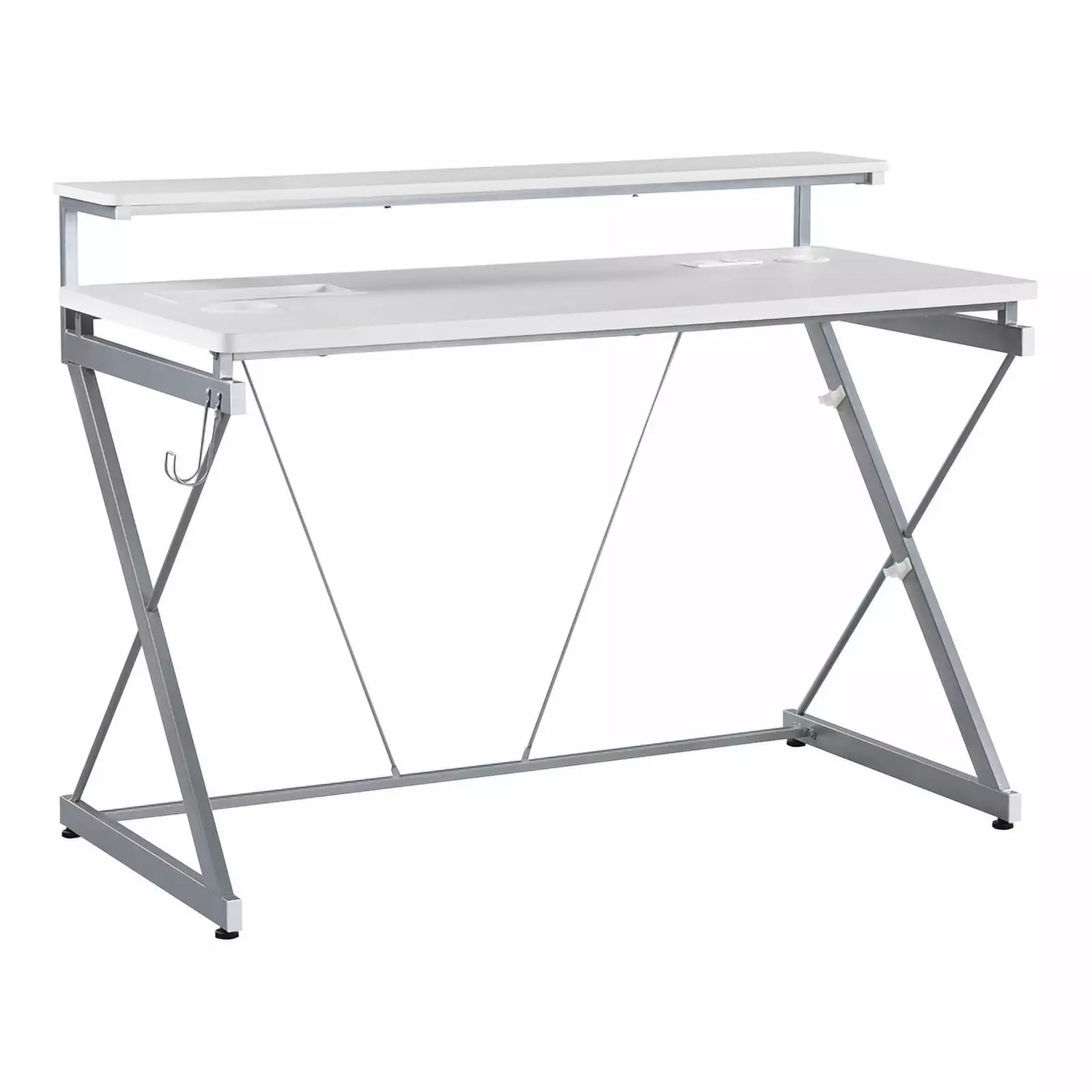 Emulator Battlestation Gaming Desk Engineered Wood White Frame OSP Home Furnishings