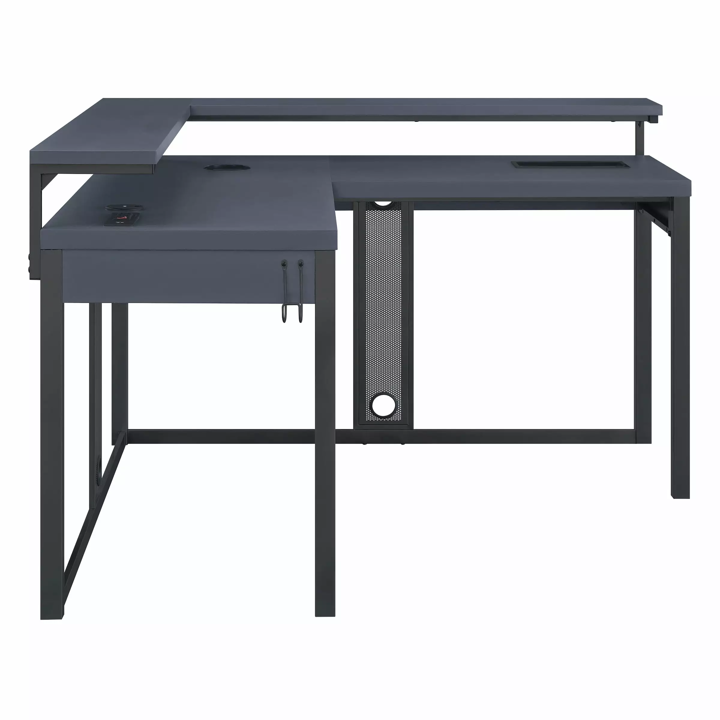 Loadout L/Shape Gaming Desk Black Steel Metal - Ergonomic Gaming Workstation OSP Home Furnishings