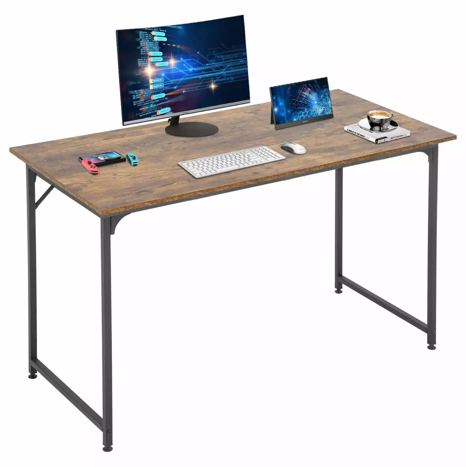 WANCQ Computer Desk Home Office Desk Gaming Desk Corner Writing Black Large