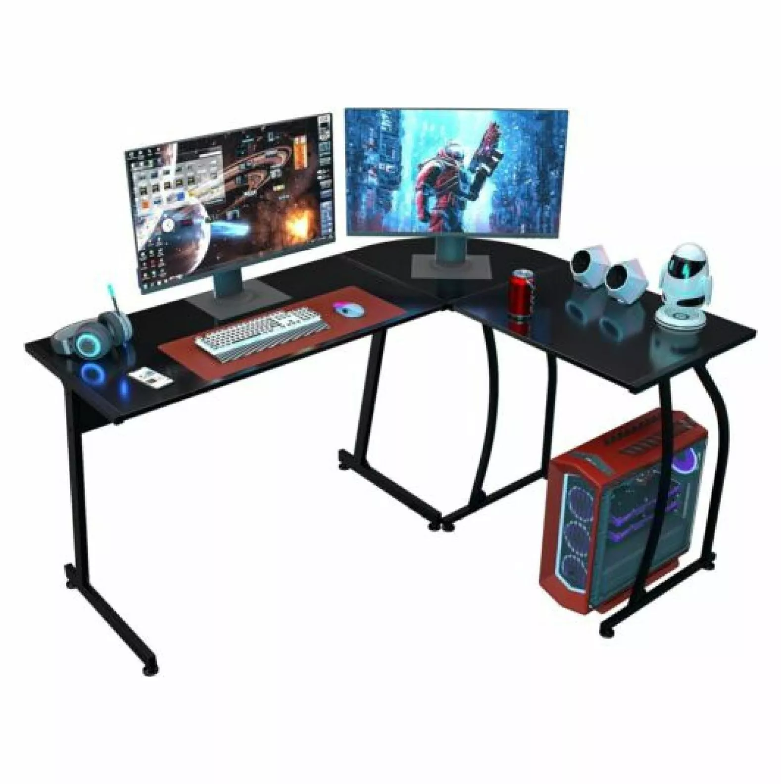 ZHANGHU 58 L Shaped Gaming Desk Corner Laptop Table Computer Workstation