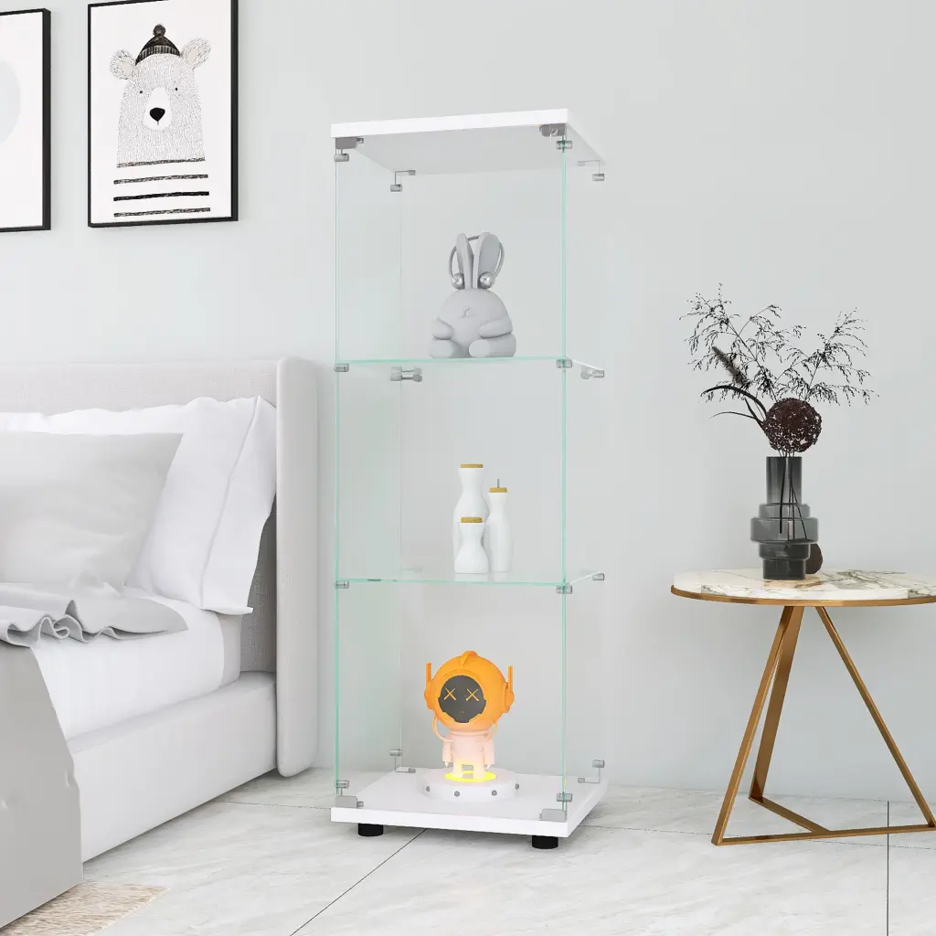Glass Presentation Cabinet 3 Shelves One Door Curio Cabinets Living love flying