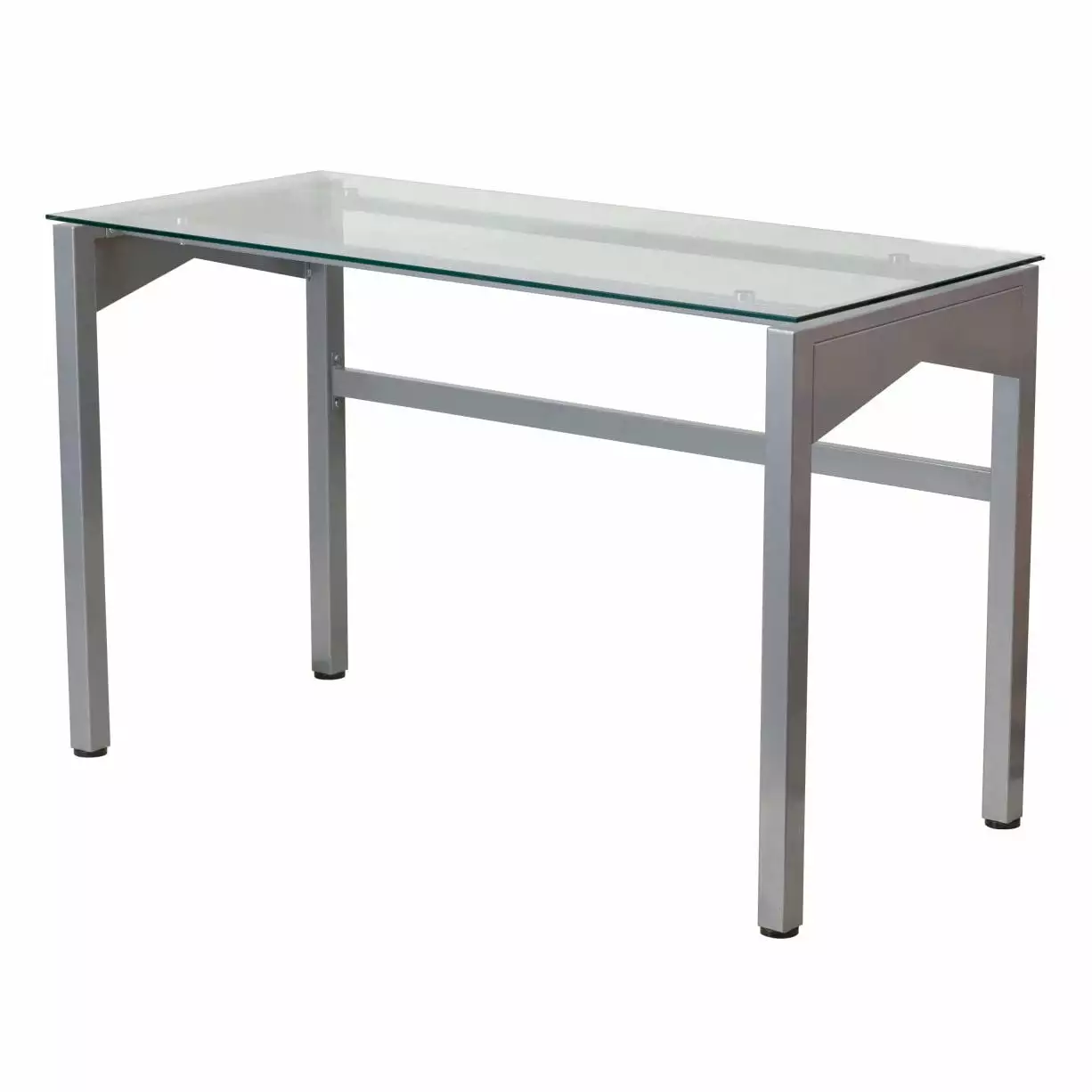 Rectangular Writing Table Office Desk Clear Tempered Glass Surface Fast Furnishing