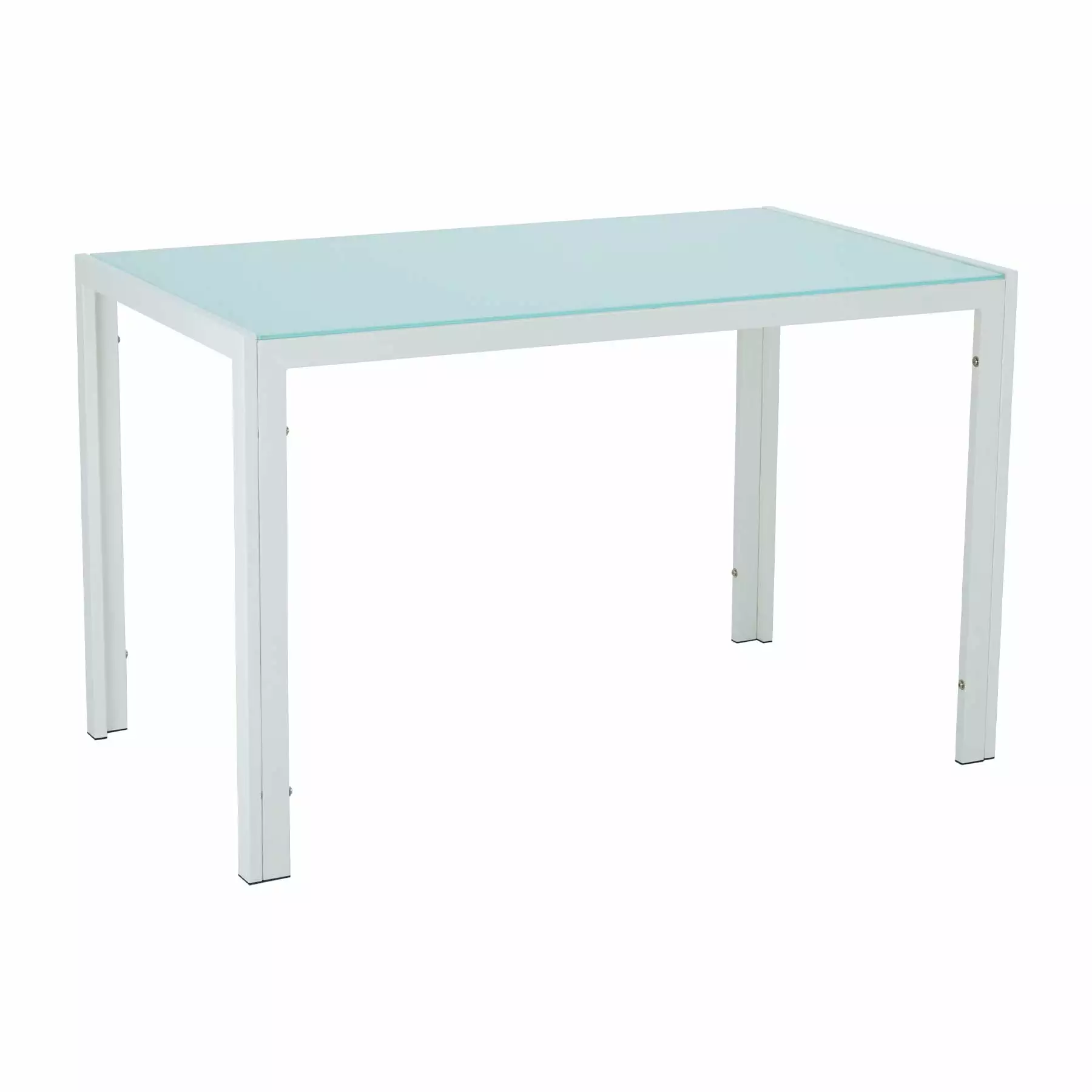 51 Inch Computer Writing Desk White Tempered Glass Dining Table Home Office Lofka