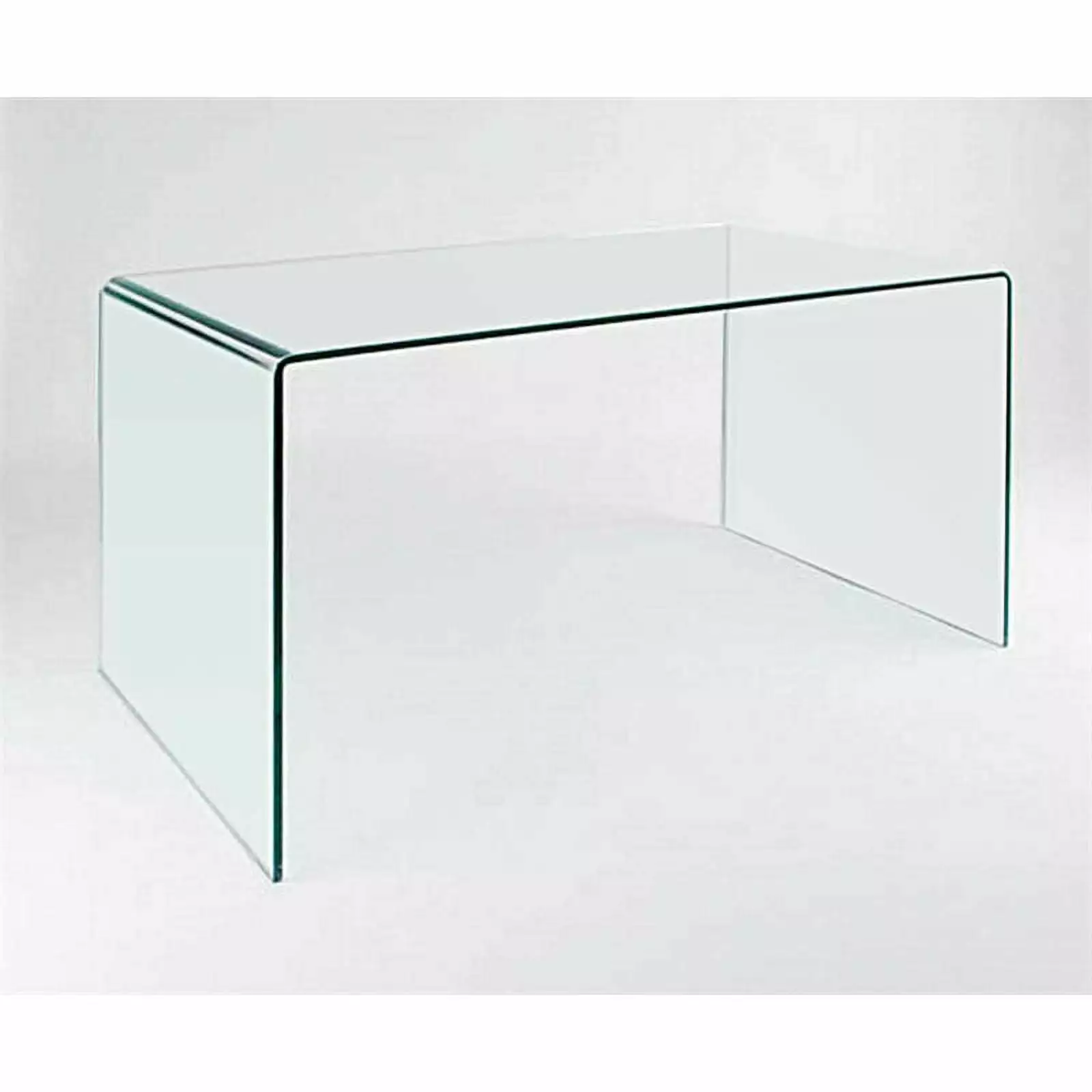Pemberly Row 50 Contemporary Clear Glass Desk Modern Office