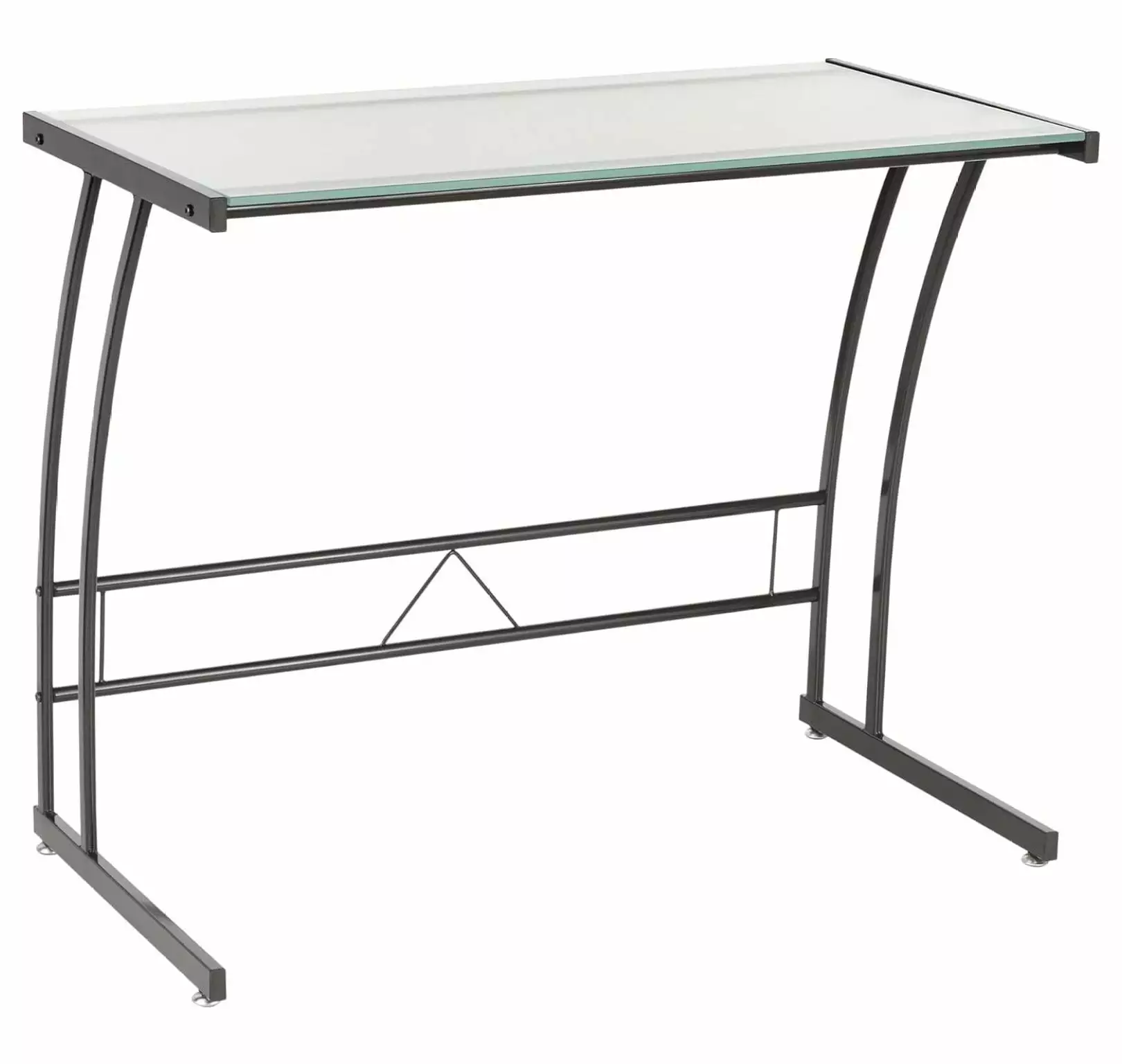 ZHOUB Single Bit Computer Desk Home Office Black Glass Desk Small Desk Bedroom Gaming Desk