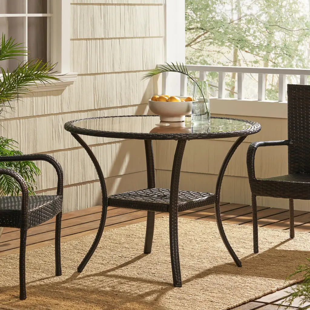 San Pico Table Brown Glass Modern Dining Table nh-comfortcove