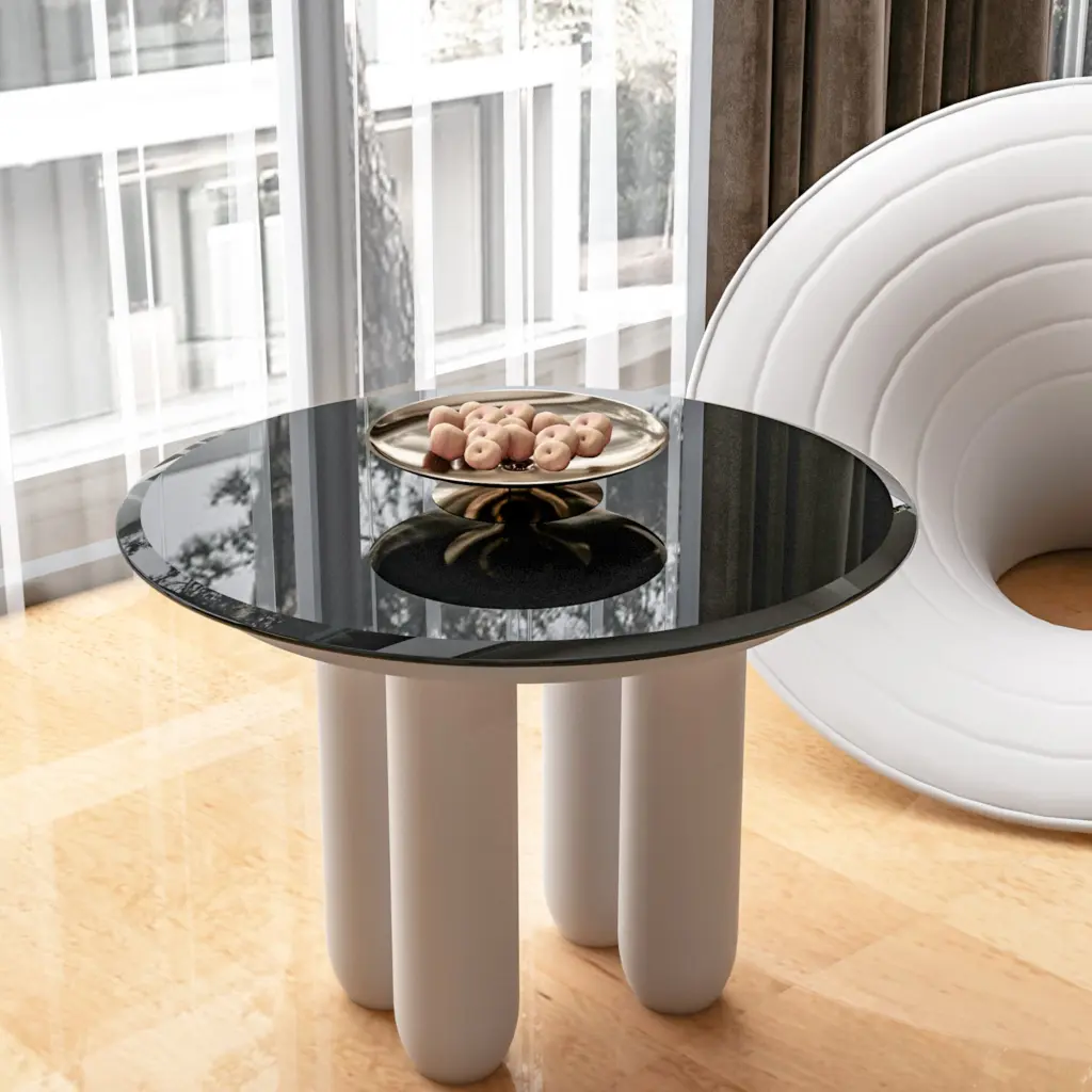 24 Inch Round Tempered Glass Table Top Black Glass 1 2 Inch Thick sya furniture