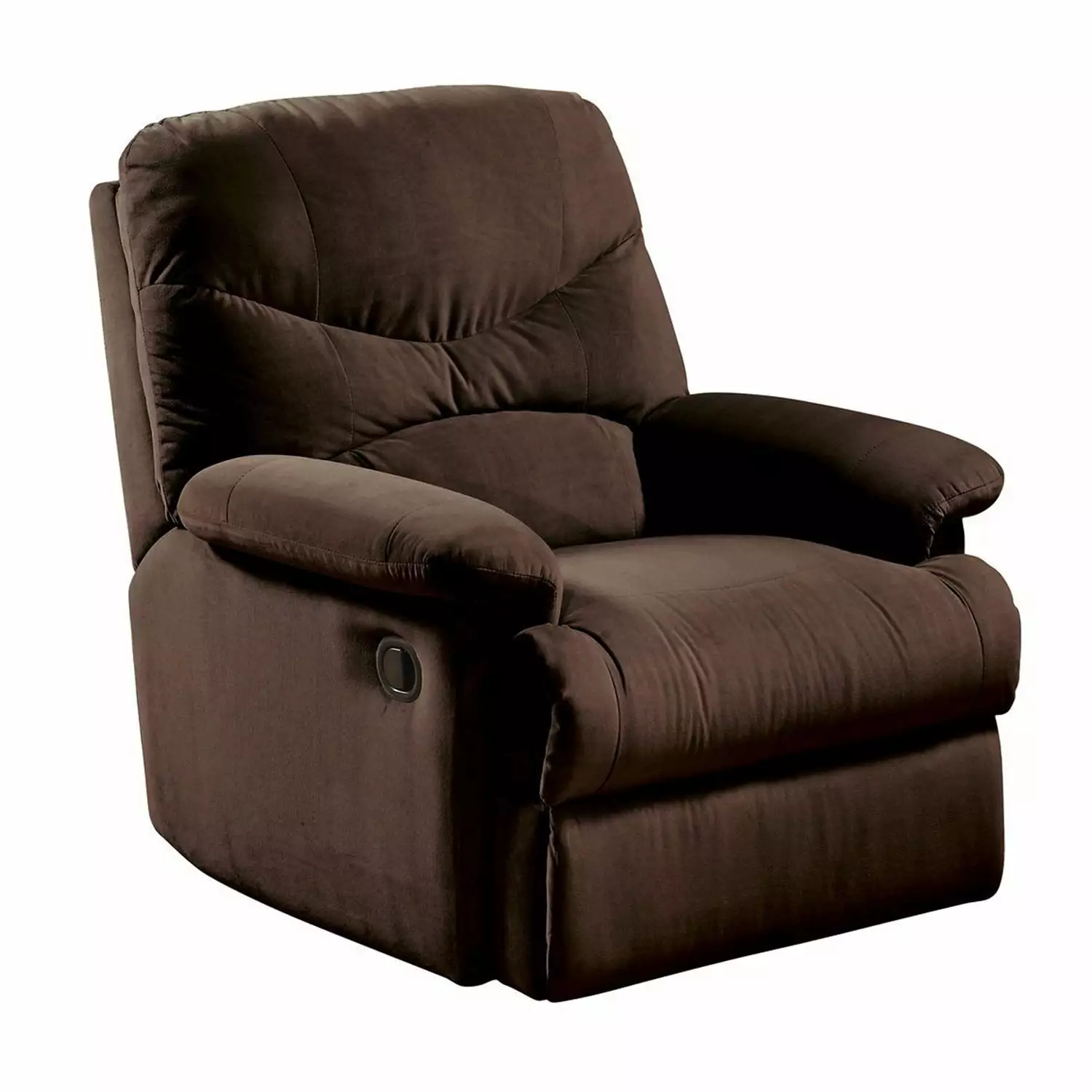 Benjara Arcadia Chocolate Brown Microfiber Glider Recliner Living Room